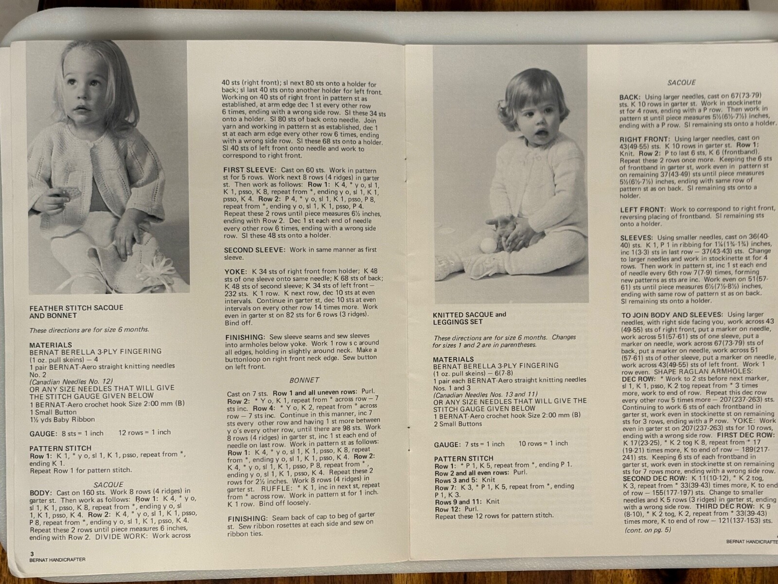 Vtg 1979 Bernat Six for a Beautiful Baby Clothes Knitting Patterns Instruction