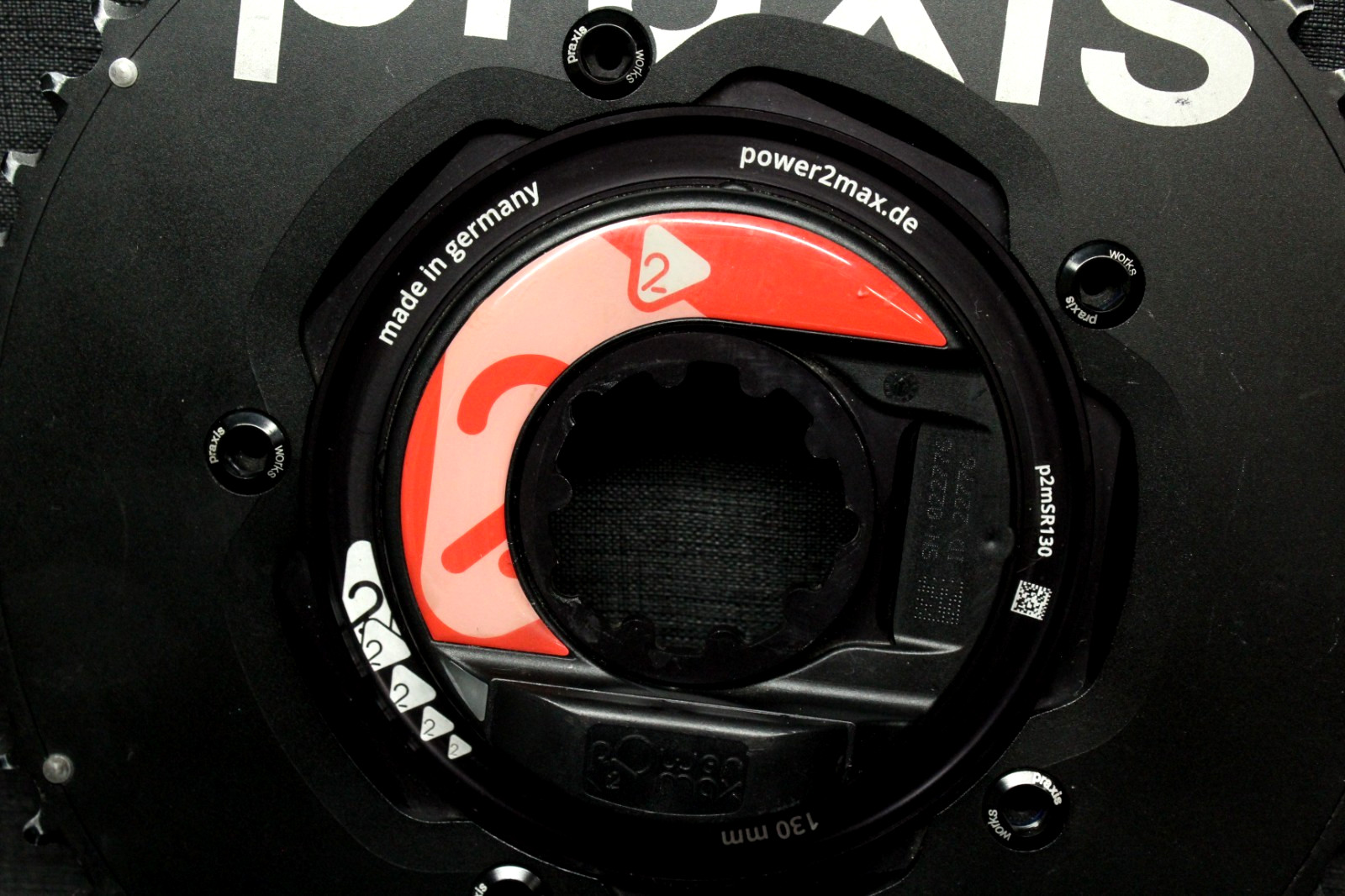 Power2max Type Road Bike Power Meter, 130 BCD w/ Praxis Works 54/42T Chainrings.