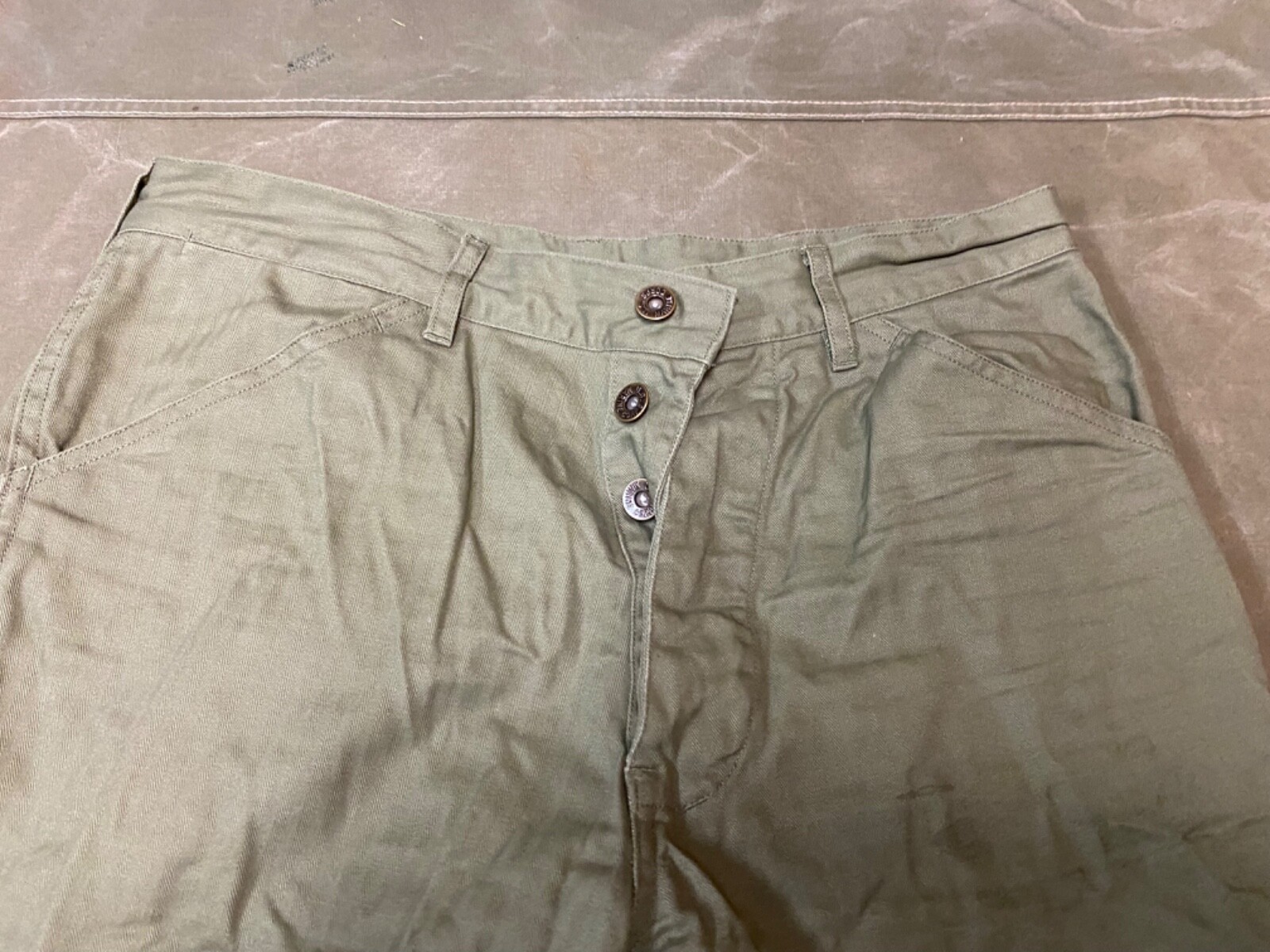 WWII US USMC MARINE P1941 P41 COMBAT FIELD HBT TROUSERS-SIZE MEDIUM 34 WAIST