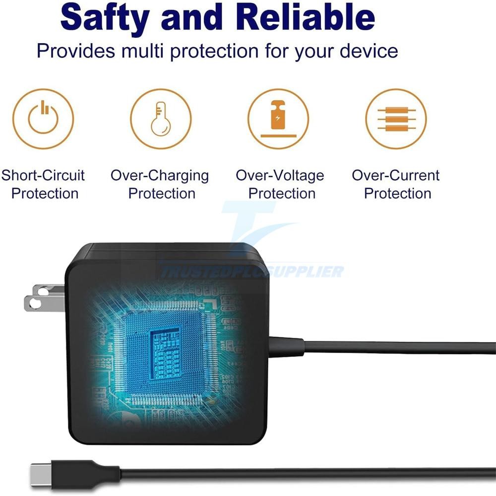 USB-C Type C Charger for Laptop Chromebook Tablet Phone 65w Universal Charge