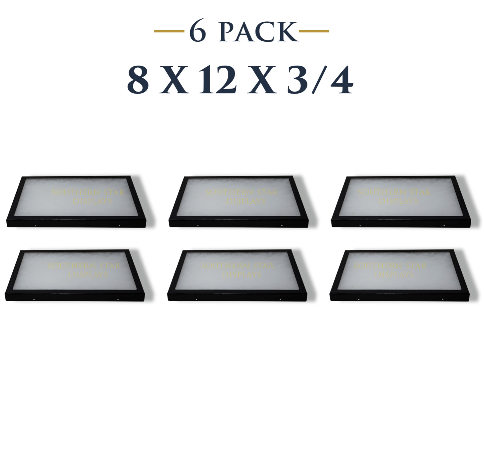 Riker Display Case 6 Pack 12 x 8 x 3/4 Arrowheads Pin Medal Coins USA Shadow Box