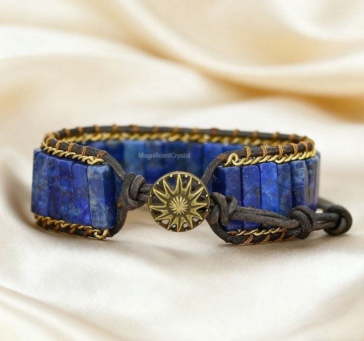 Handmade Lapis Lazuli Bracelet Natural Stone Jewelry New