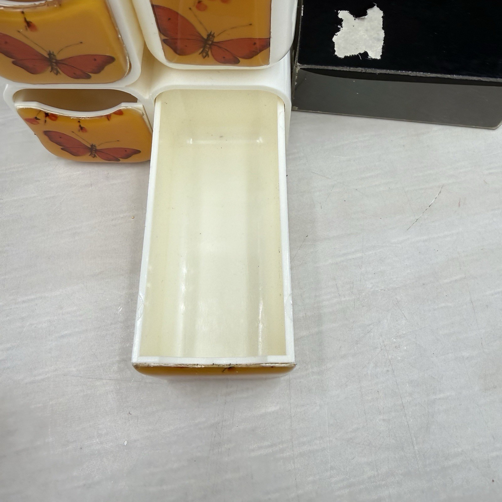 Vintage 1970s Modernism Mid Century Modern Tidy Caddy Desk Organizer Butterfly