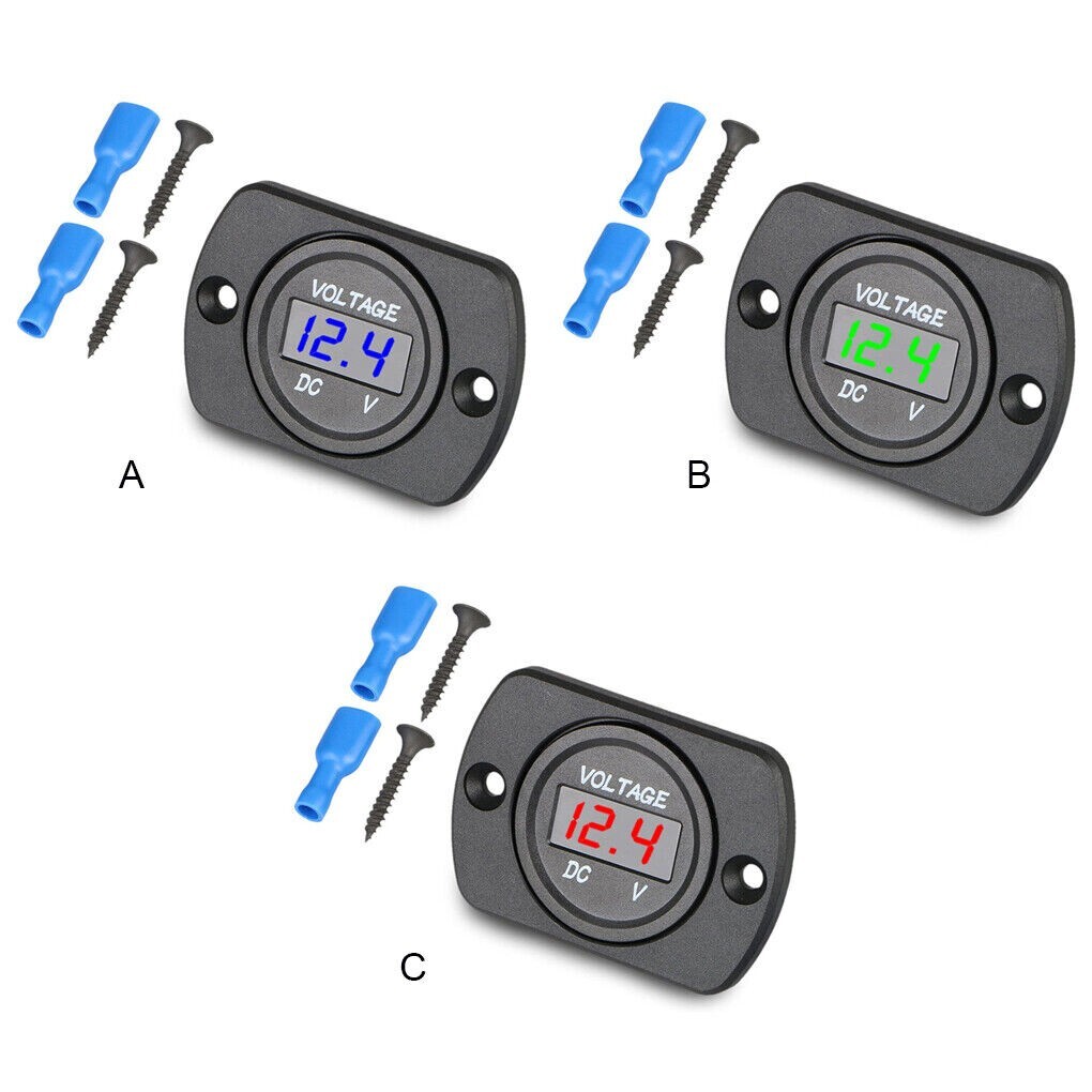 Volt Gauge Meter Voltage LED Digital Display DC 12V-24V Car Panel Voltmeter