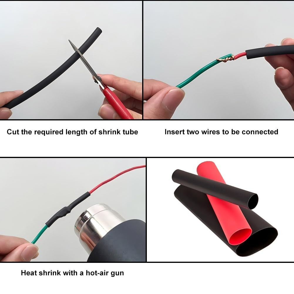 750Pcs Heat Shrink Tubing Kit Wire Shrink Wrap Tubing Shrink Ratio 3:1