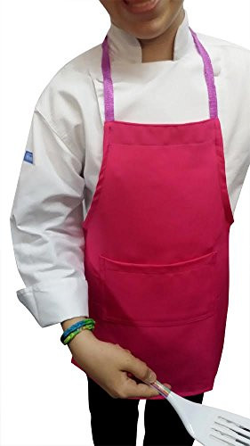 CHEFSKIN Children Small Chef Apron Hat Set White for Ages 3-8