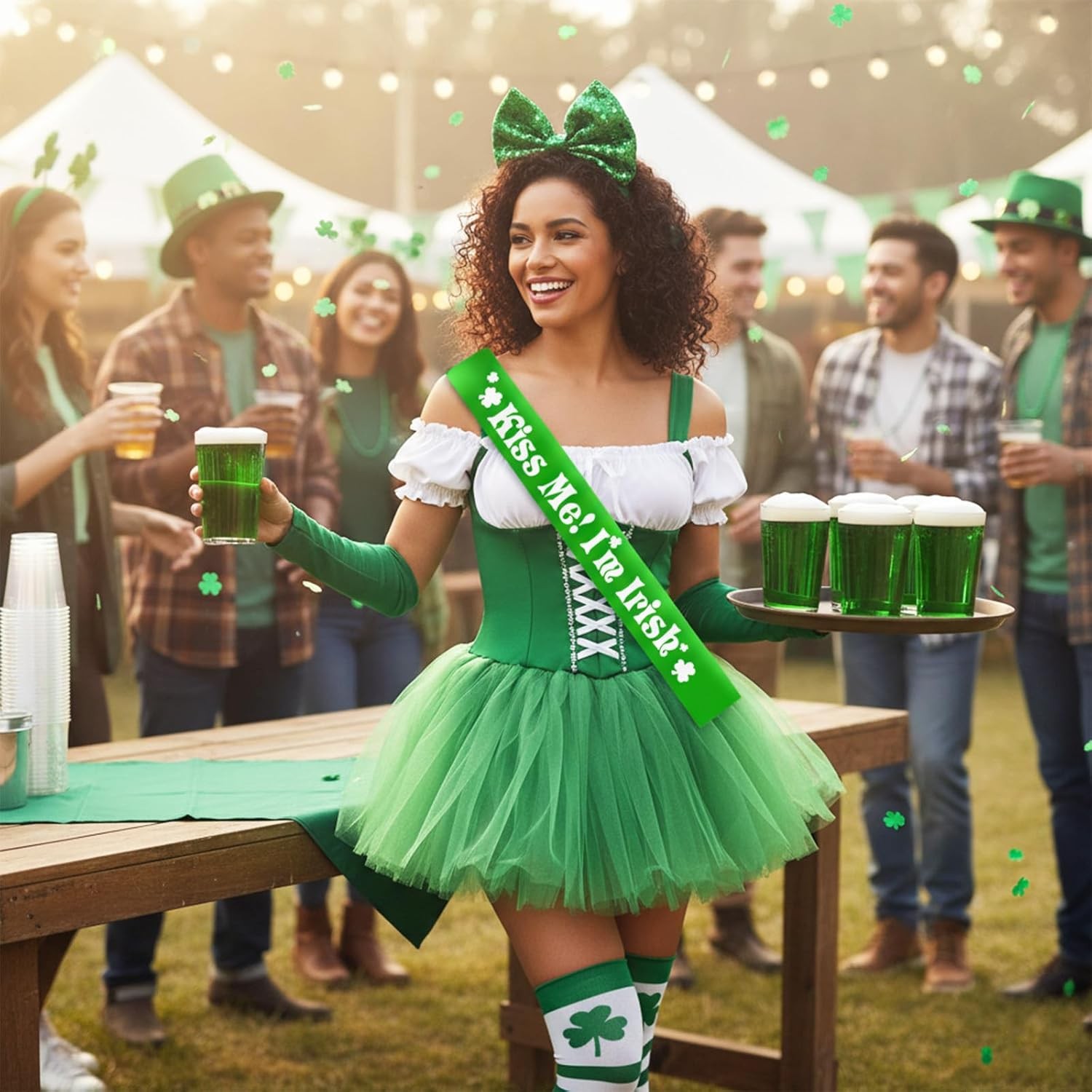 St. Patrick's Day Costume Accessories Set - 6 Piece Green St Patrick’s Day Tut