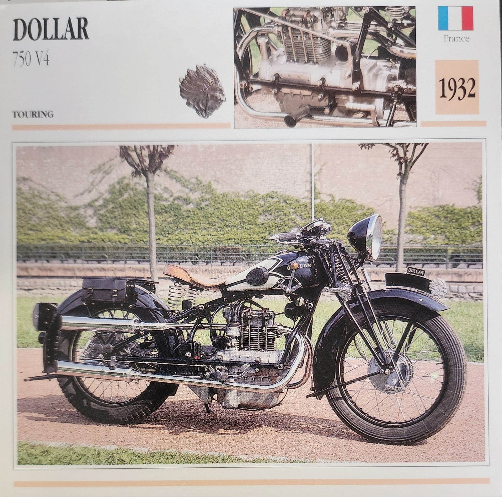 Dollar Motorcycle Bike Picture Info Detail Specs Vintage Collector Card Original