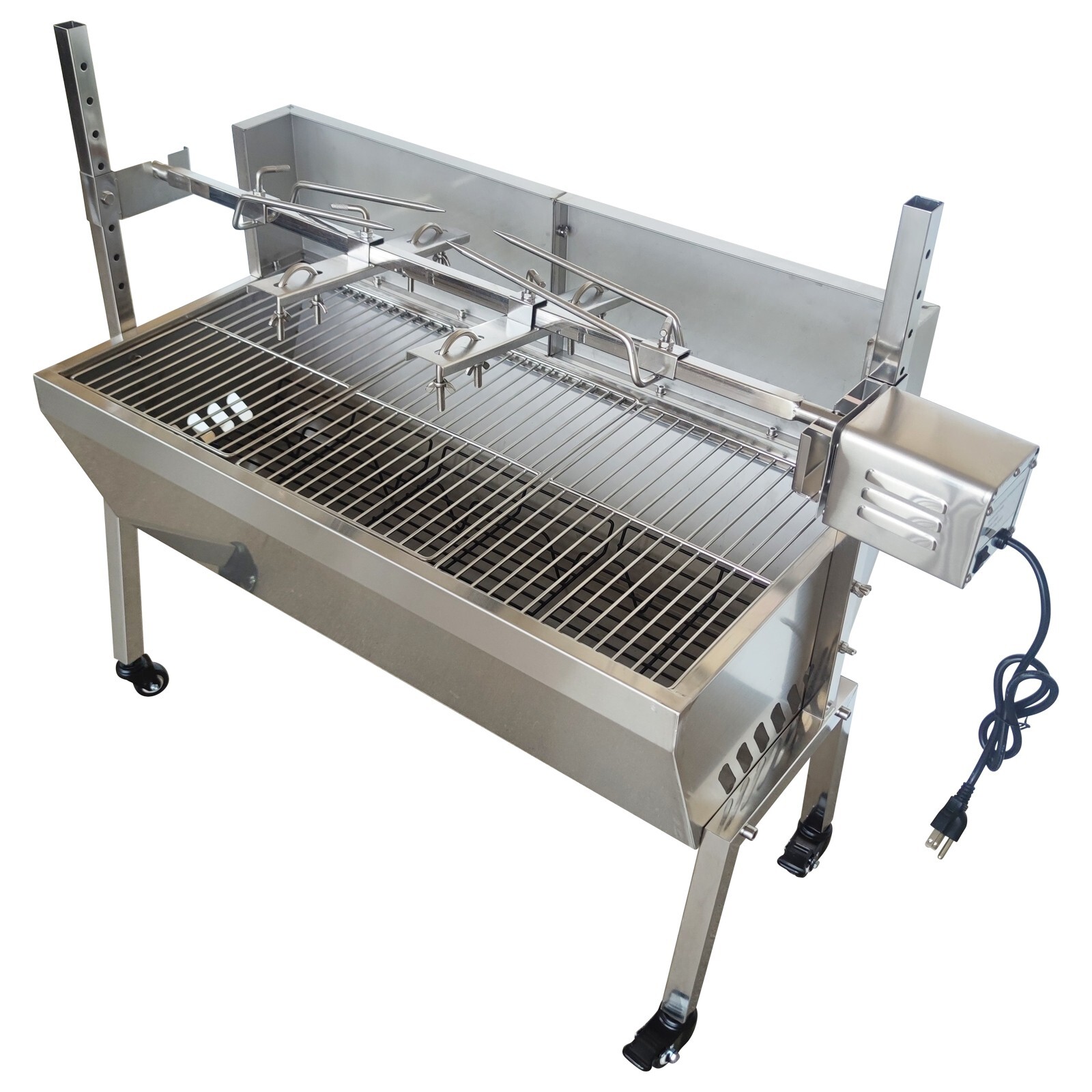 35" BBQ Grill Pig Whole Lamb Grill Motor Rotisserie Kit Electric Spit Roaster