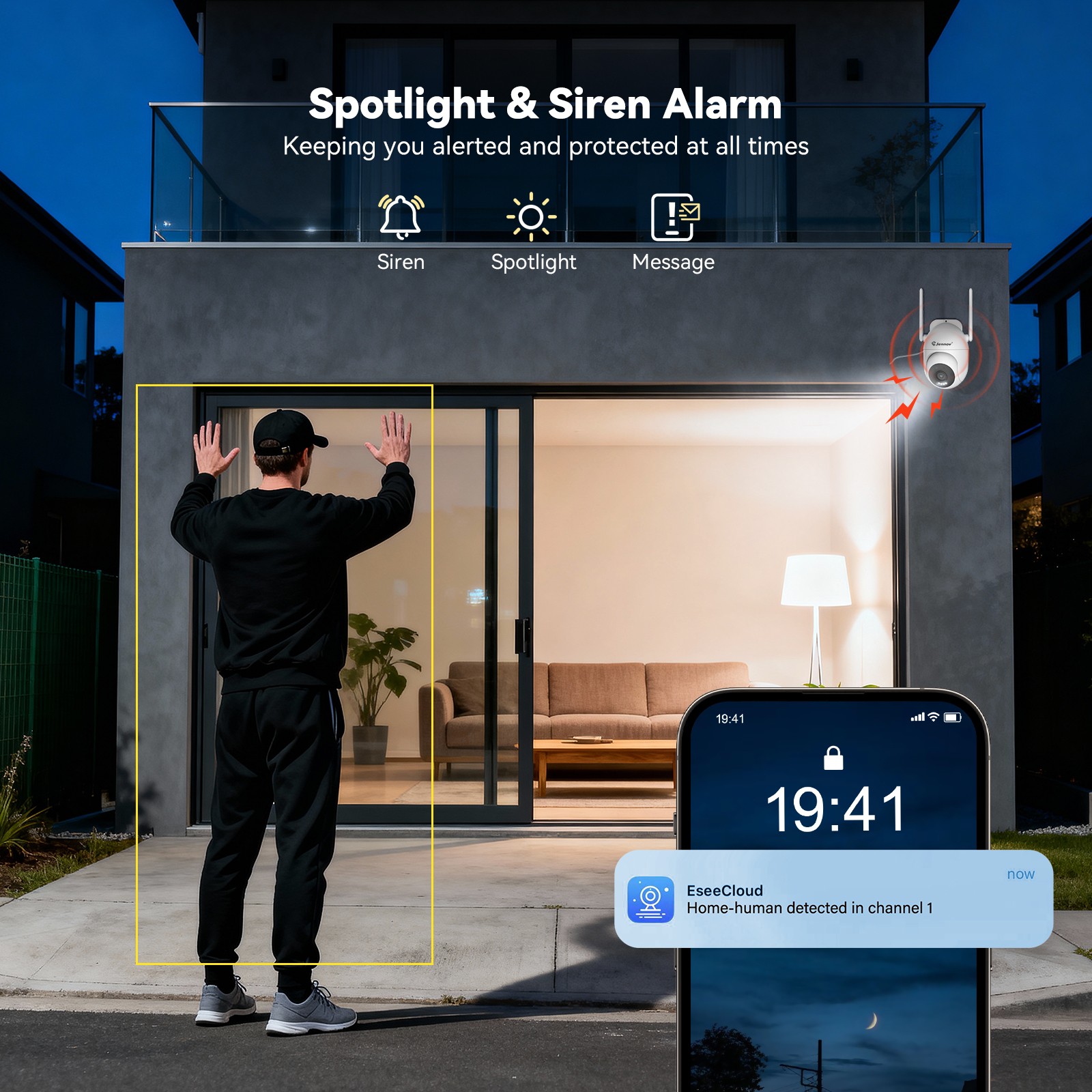 PTZ Wireless Home Security Camera System Wifi IP Camera 10CH NVR 24/7 Recording