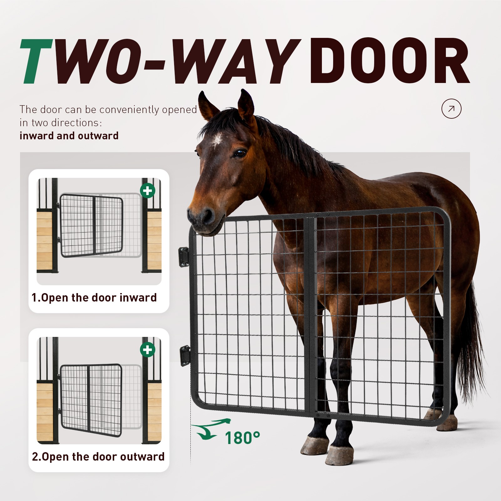 Straight 48" W Horse Stall Gate for Horse Barn Farms Livestock Heavy Duty Steel