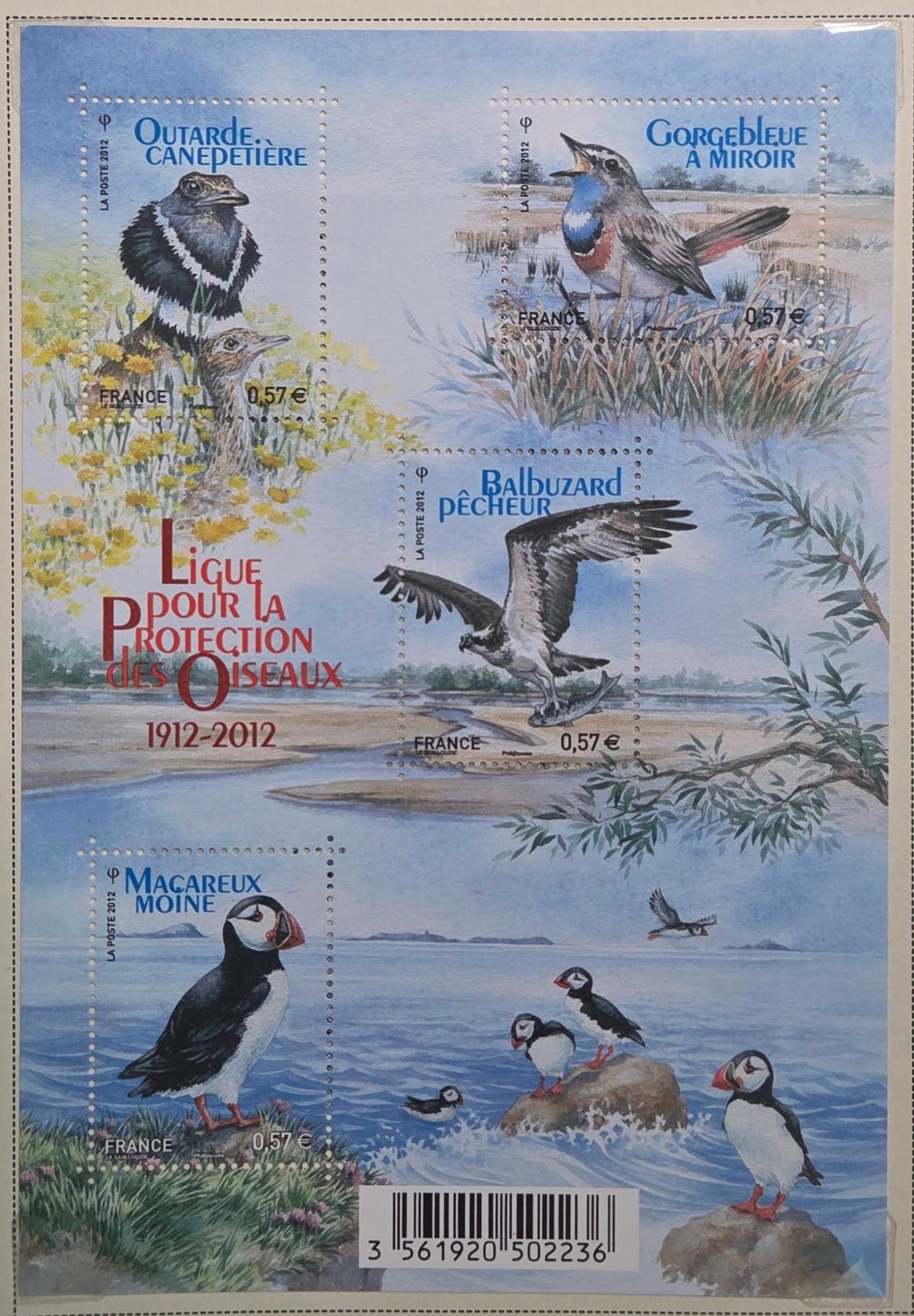 FRANCE - SCOTT# 4222 - BIRDS - SOUVENIR SHEET OF 4 - MNH