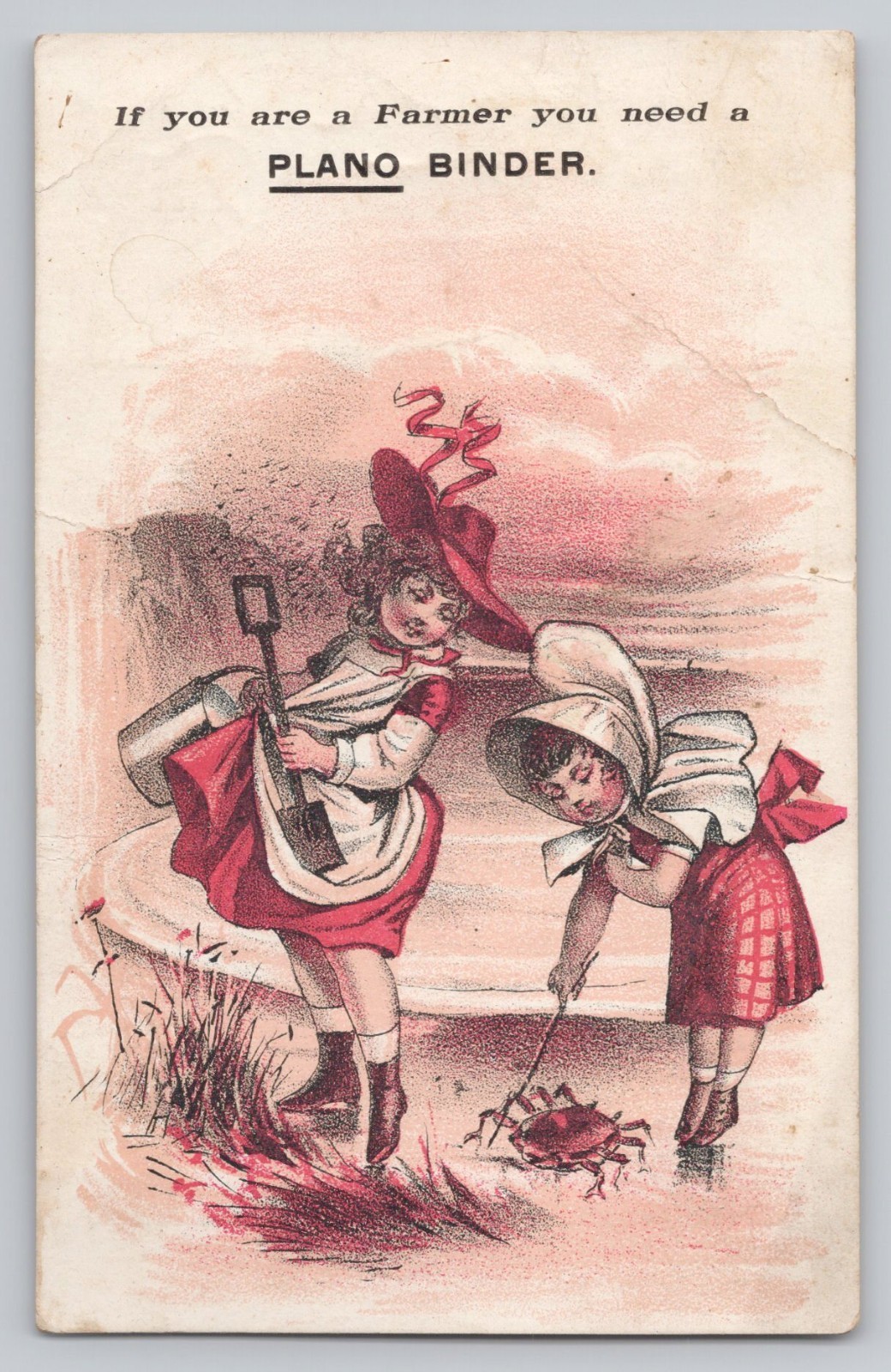 1893 Plano Mfg Co Chicago IL Light Running Grain Gatherer Harvester