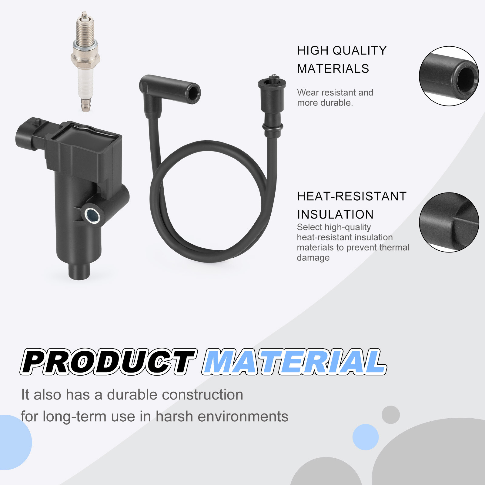 Ignition Coil & Spark Plug w/ Wire Cap for Hisun UTV 250 400 450 500 MSU 400 500