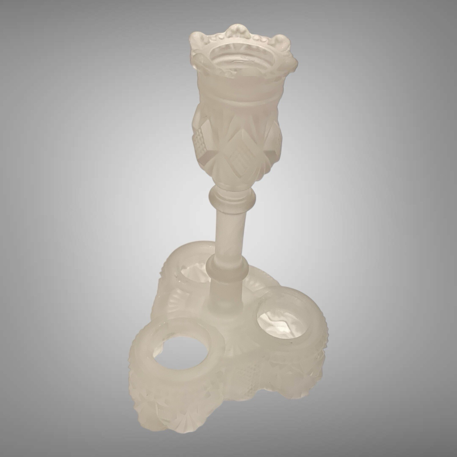 1860s Belmont Co. EAPG Pattern Glass Condiment Cruets (2) And Castor Set