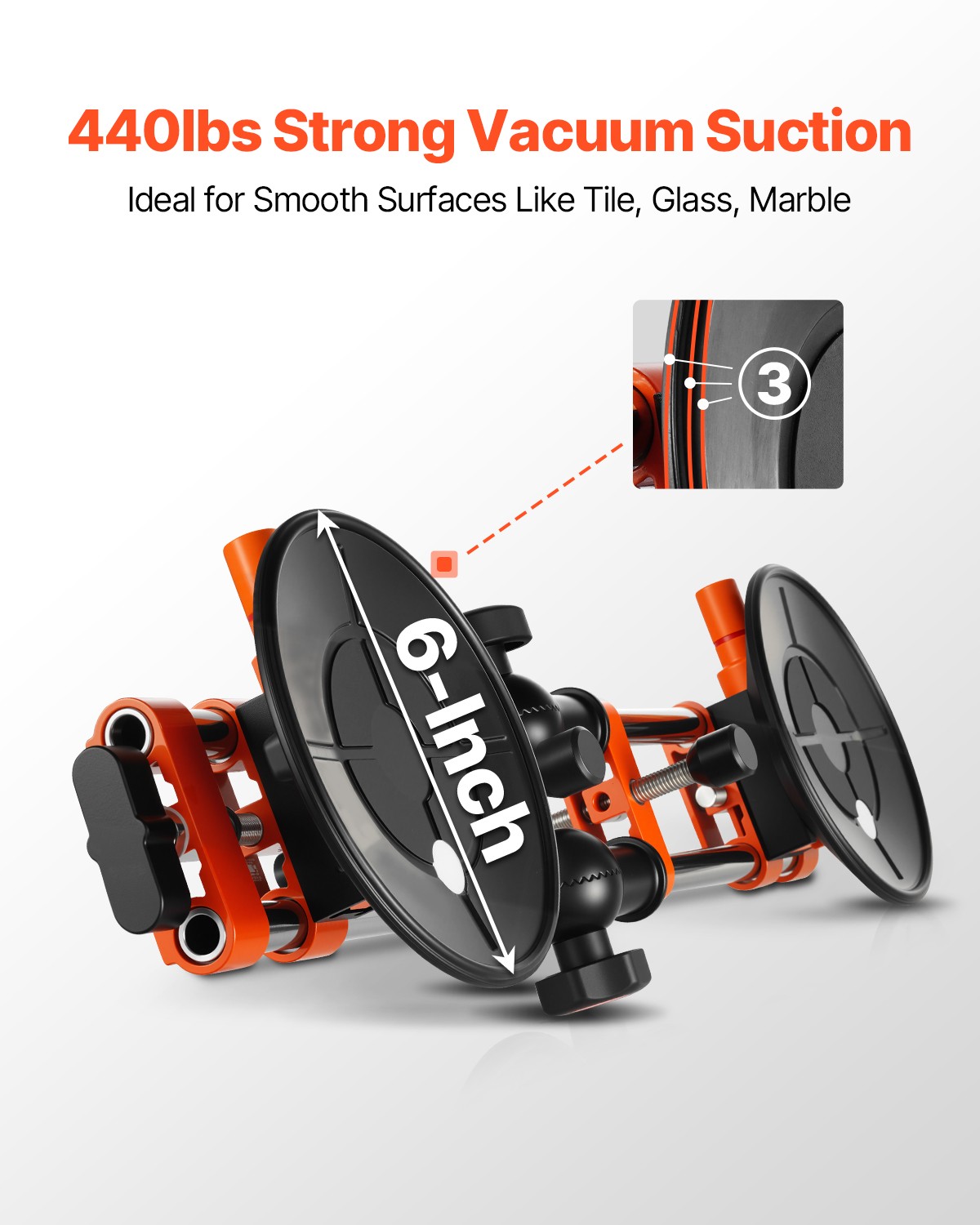 VEVOR Seam Setter 6" Suction Cup 90° - 270° Adjustable Seam Joining & Leveling