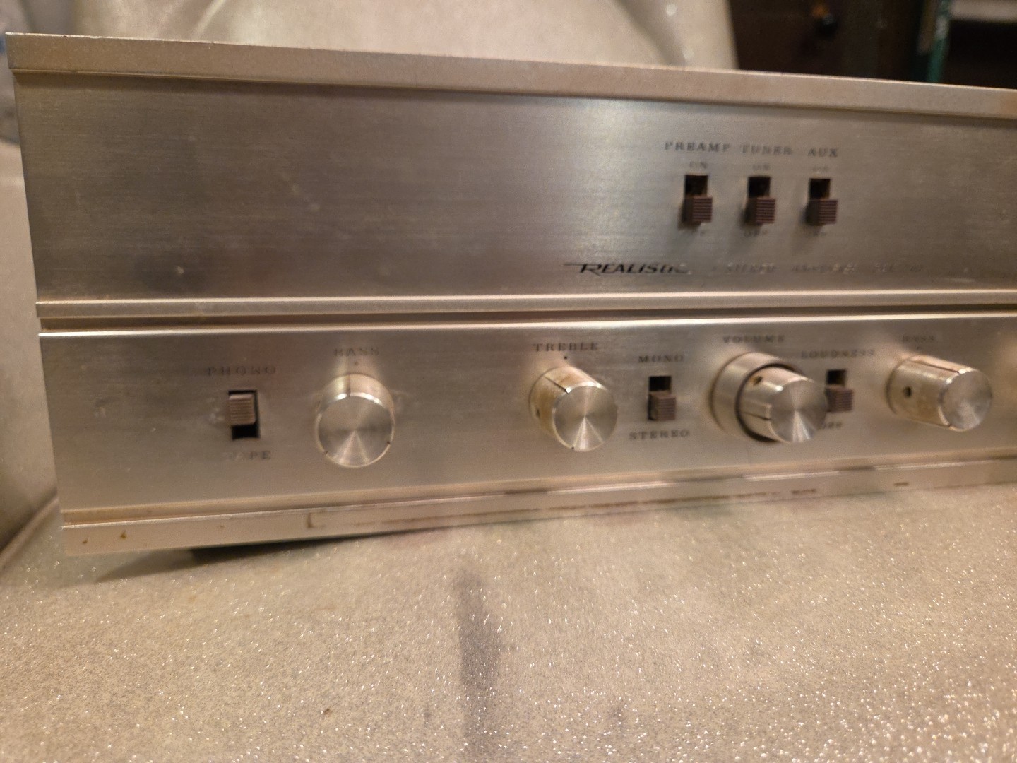 Realistic Stereo Amplifier SAF 24D For Parts Or Repair Missing Cover
