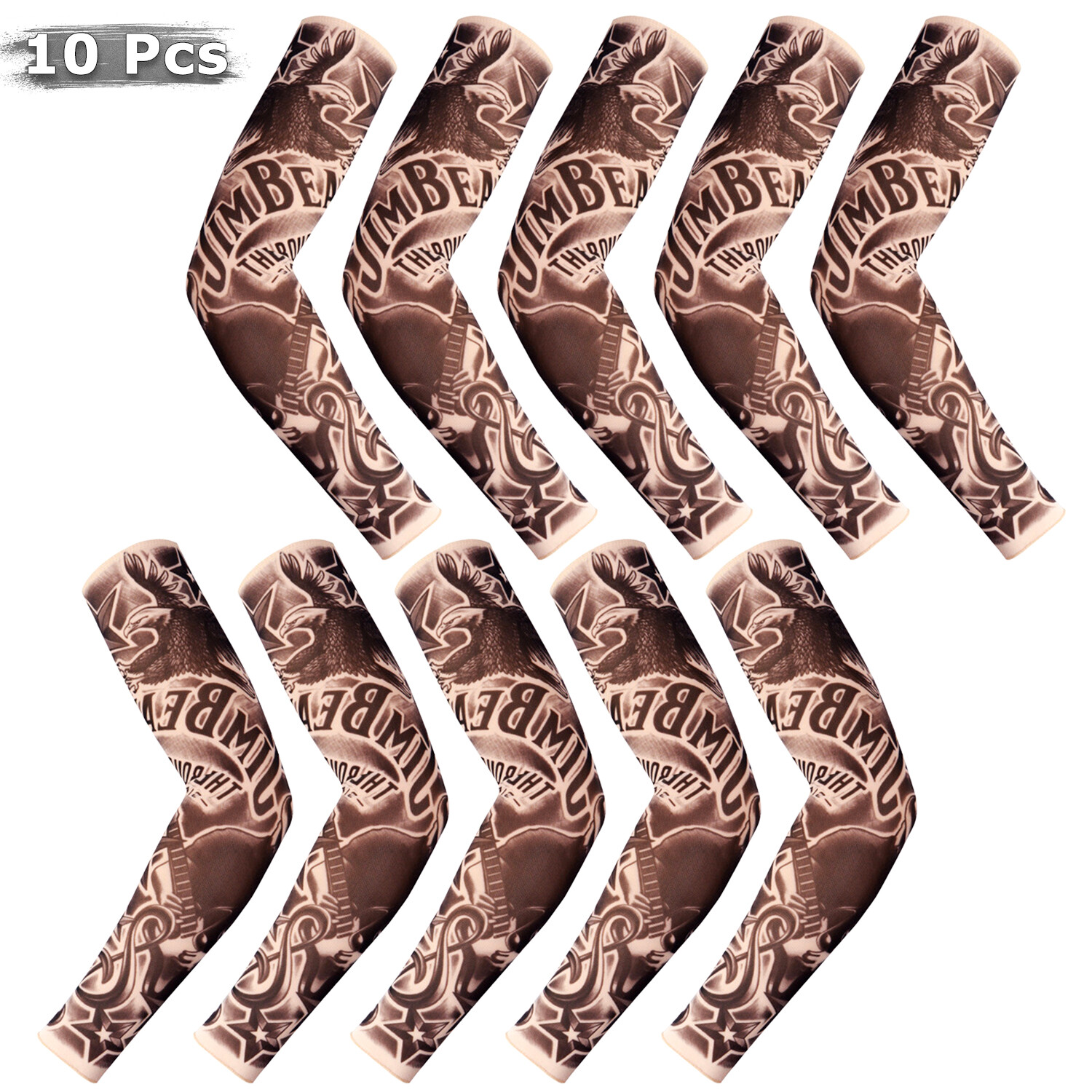 10 PCS Tattoo Cooling Arm Sleeves Cover Basketball Golf Sport UV Sun Protection