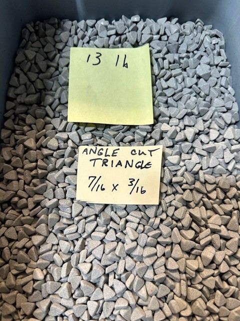 Ceramic Angle Cut Triangle Tumbling Media 7/16" x 3/16" 13 LB LOT ~ Metal & Rock