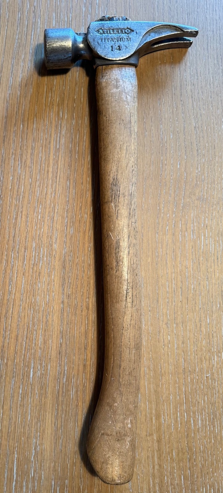 Stiletto 14 Oz Titanium Hammer With 18 In. Curved Handle - used