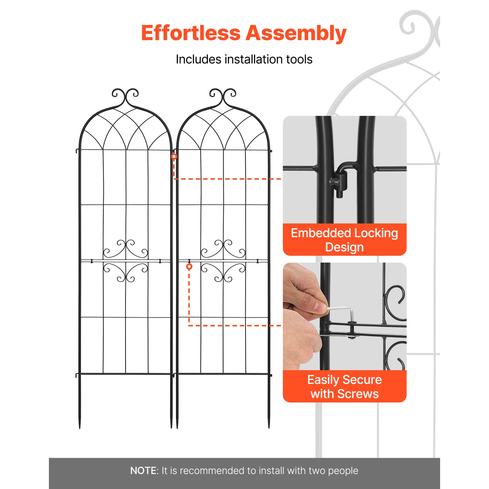 Uimoso Metal Garden Trellis 71" x 20" 2 Packs for Flower Plants Vegetables Yard