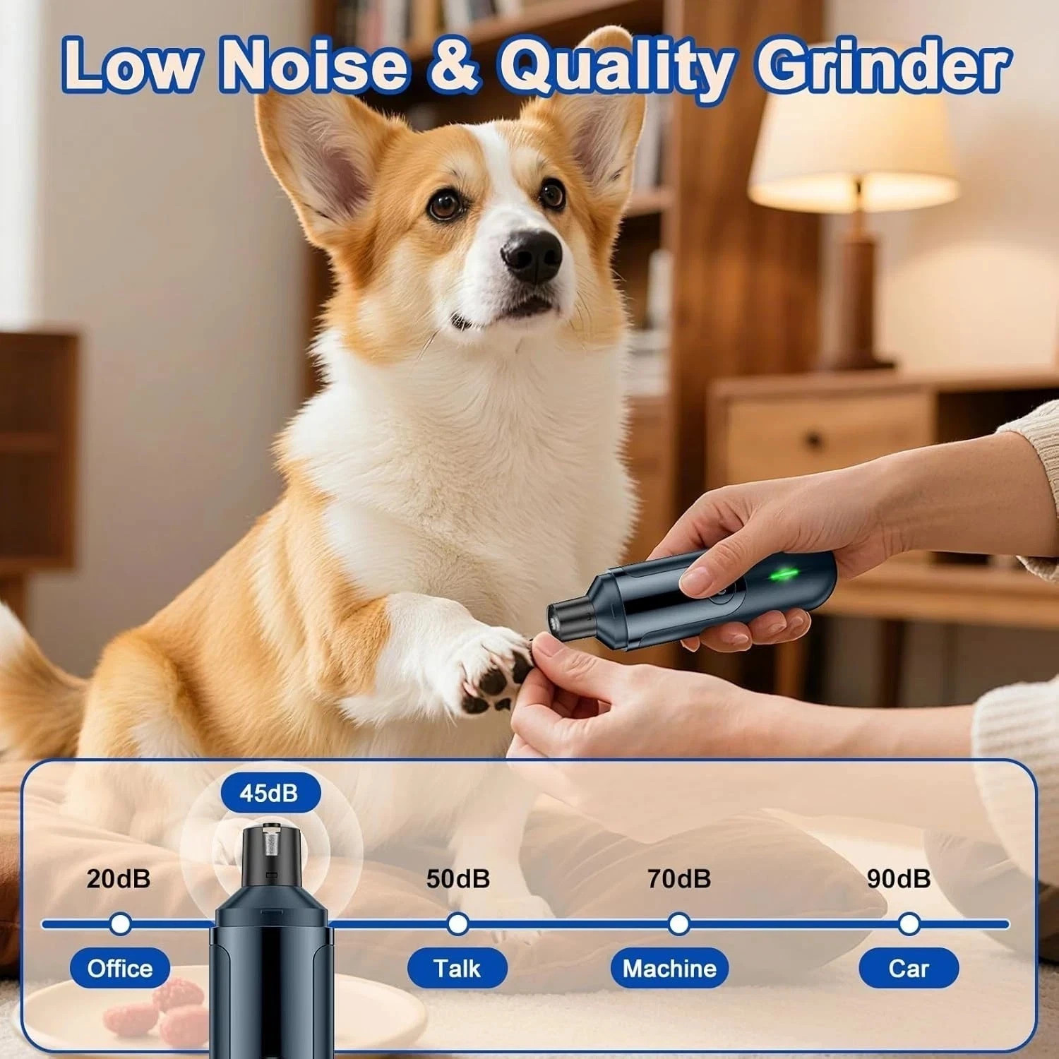 Upgraded Silent Groom Pro Nail Grinder Heusom Silent Grind Pro for Dogs Nail NEW