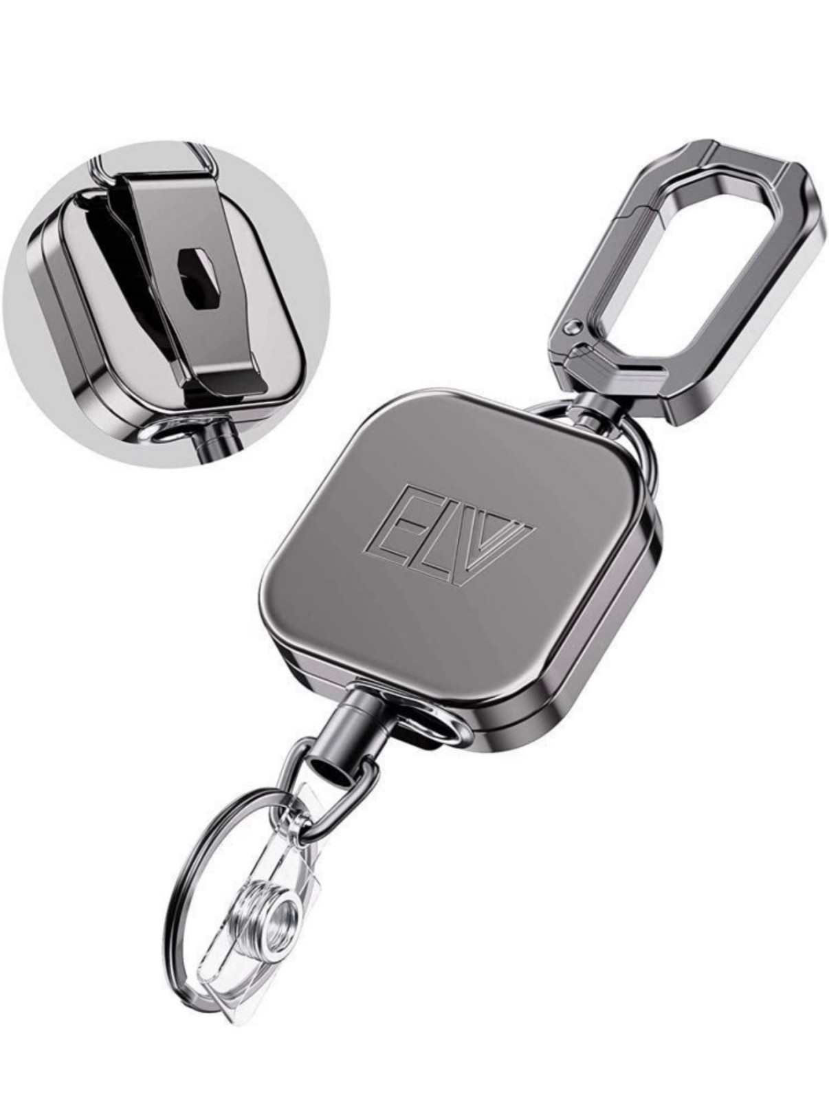 Heavy Duty Self Retractable ID Badge Holder Key Reel