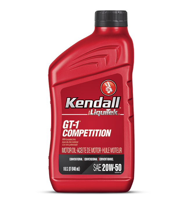 Kendall Titanium 20W50 GT-1 Competition Motor Oil; Case of 12 -1 Quart Bottles