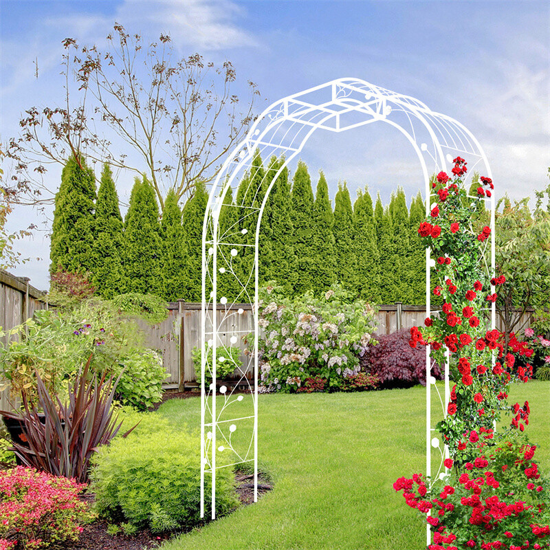 Metal Great Garden Arch Arbor for Climbing Rose Plants Outdoor Archway Trellis