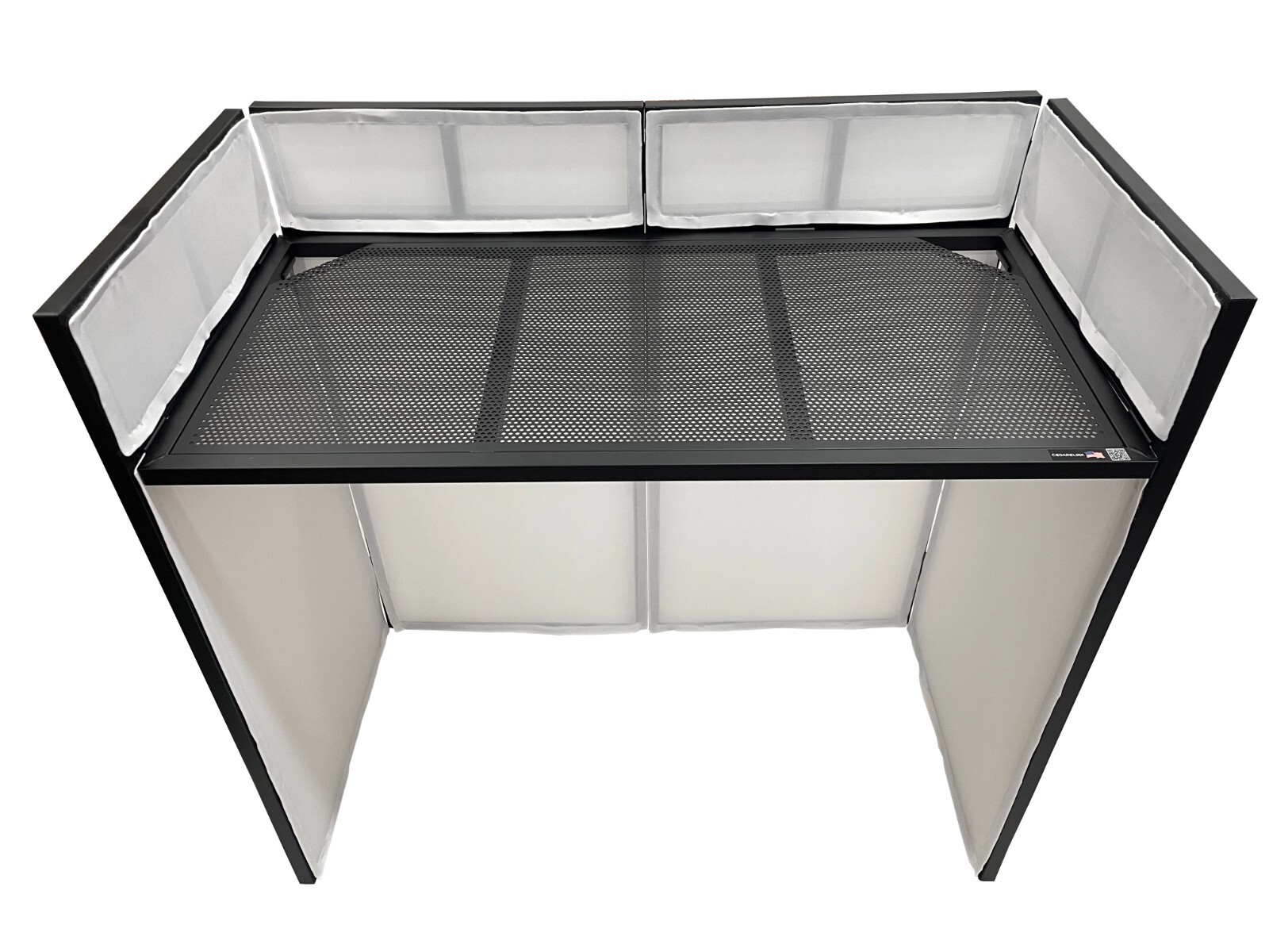 Large 46" Wide DJ Event Facade White/Black Scrim Booth+ Upper/Lower Color Mixing