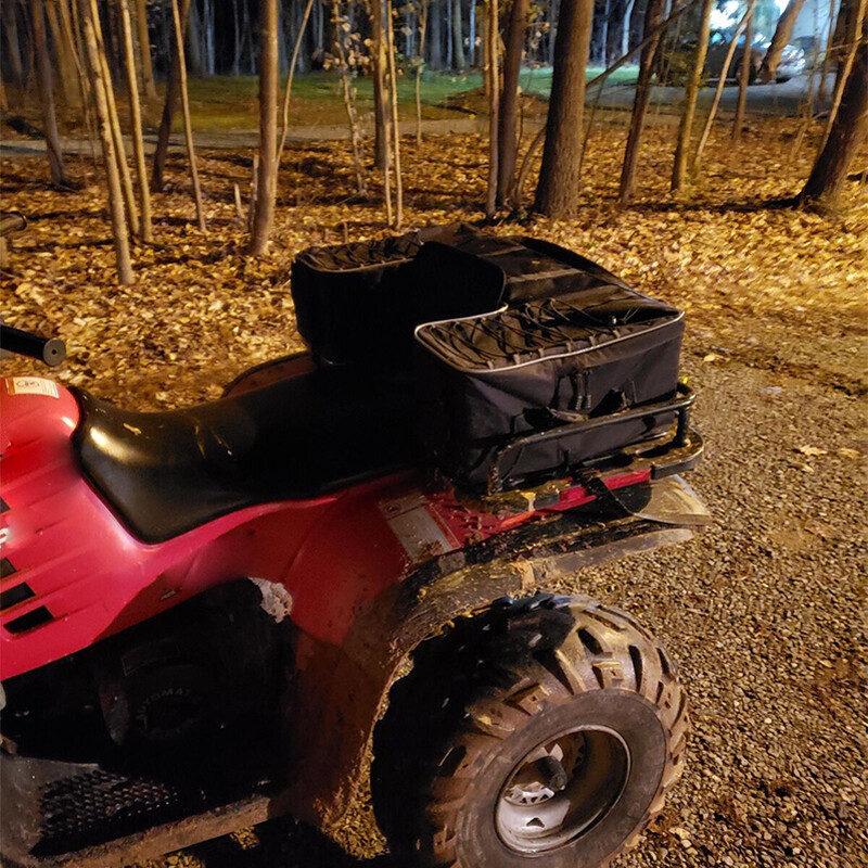 ATV Part Rear Rack Back Seat Storage Pack Luggage Bag Cushion Pad Padded Black