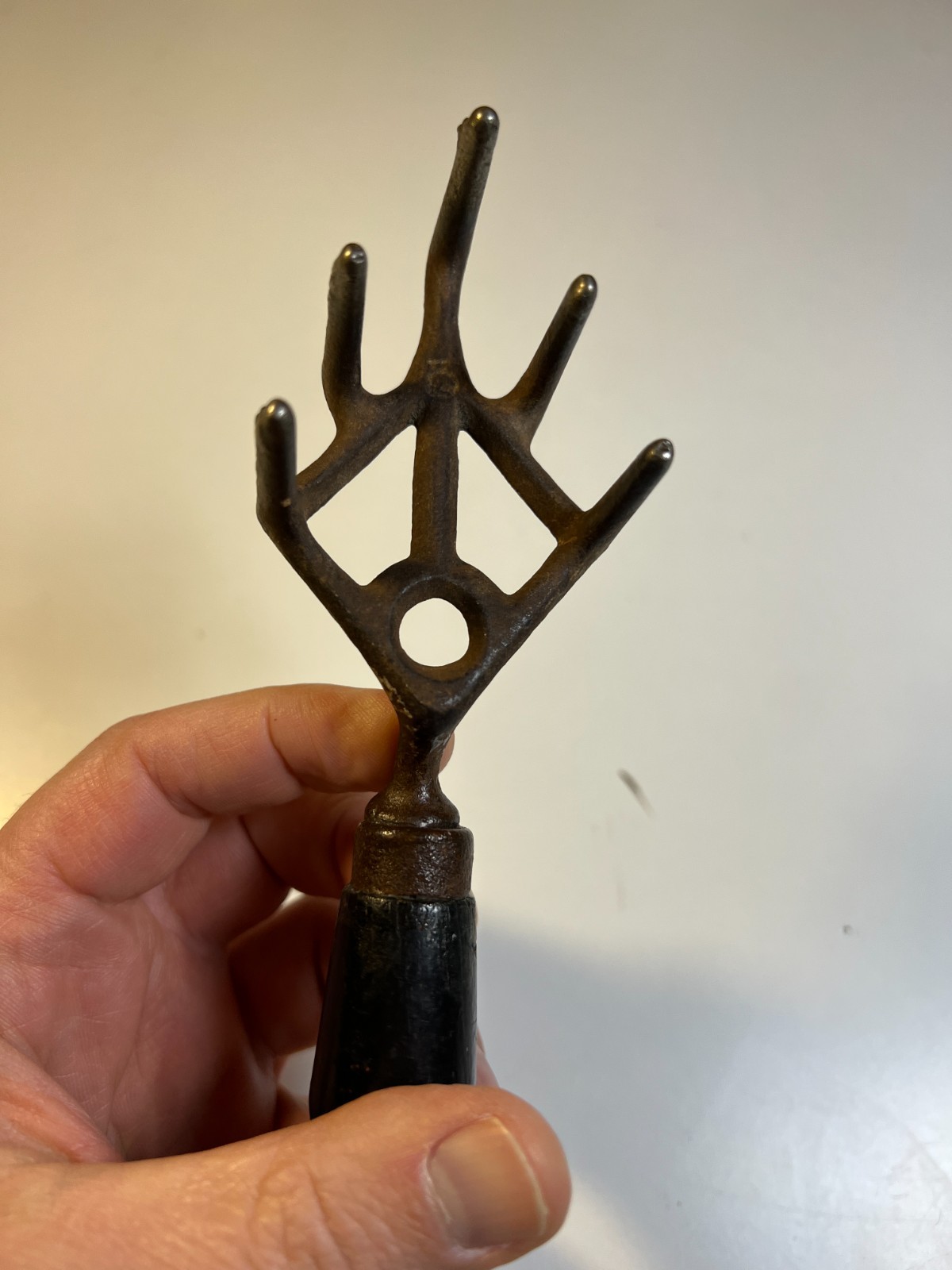 Antique 1800s Hand Cultivator Root Asparagus Fork Hand Forged Iron Garden Tool