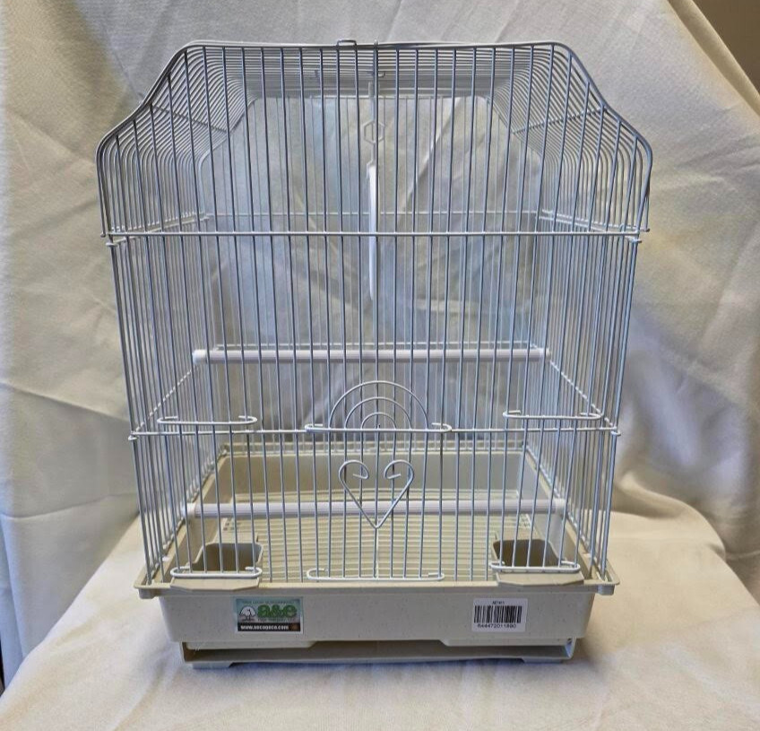 #AE1411BLK SMALL WHITE CAGE FOR CANARIES AND FINICHES