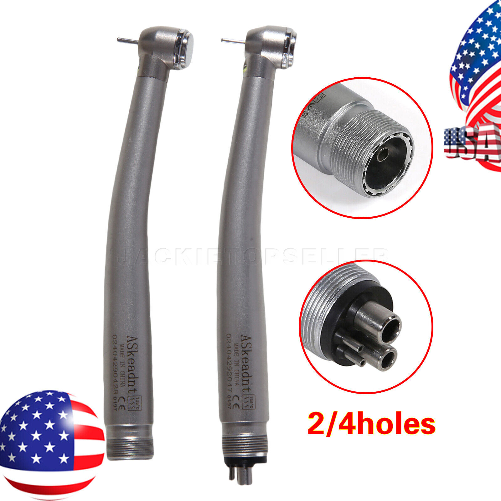 Pieza de mano LED turbina alta velocidad fibra óptica dental estilo NSK 2/4 Hole