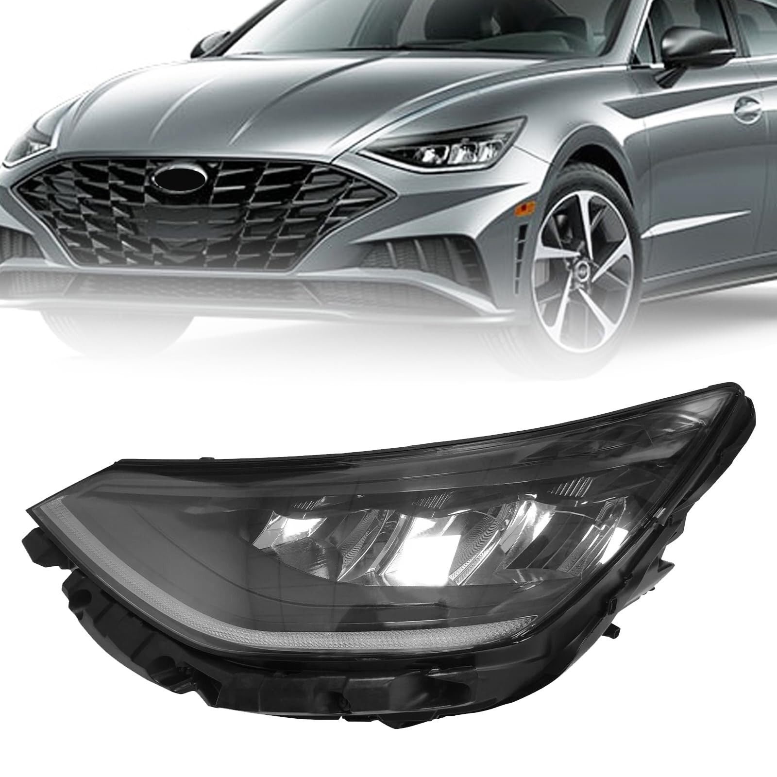 LED Headlight Assembly for 2020 2021 2022 Hyundai Sonata Left Side Headlamp