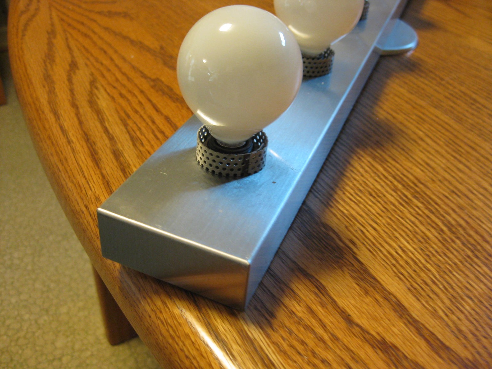 Vintage 1978 Bathroom Wall Light Fixture Sconce - Brushed Aluminum L&S Lighting