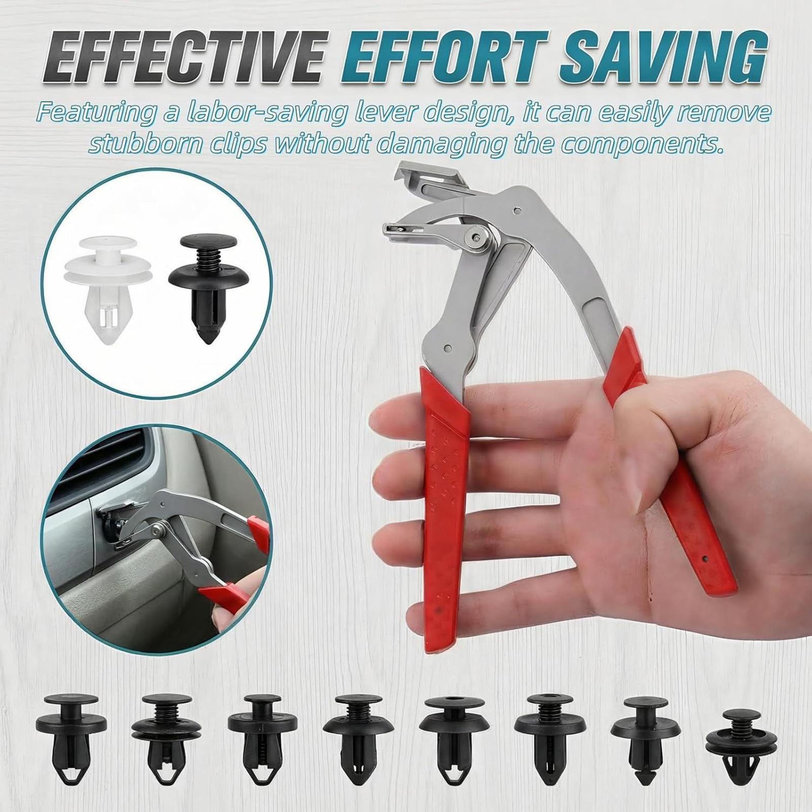 Panel Clip Removal Pliers Anti-Slip Grip Automotive Repair Clip Removal Tool