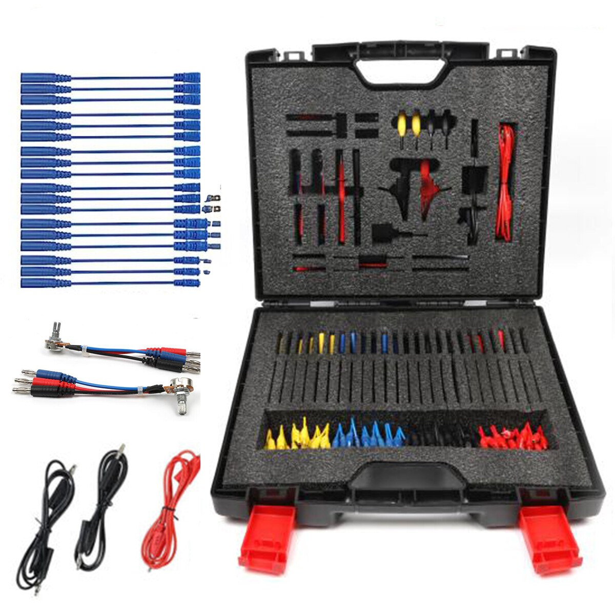 92 in 1 Automotive Back Probe Kit Multimeter Test Leads Alligator Clip Wire Tool