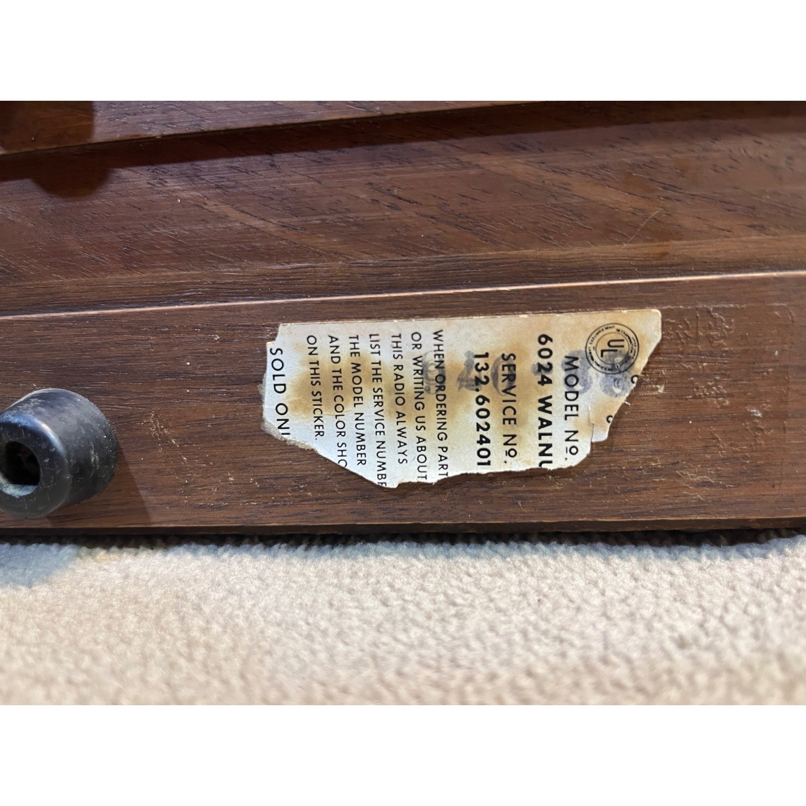 Vintage Sears Silvertone AM FM Solid State Tabletop Radio Wood Grain MCM