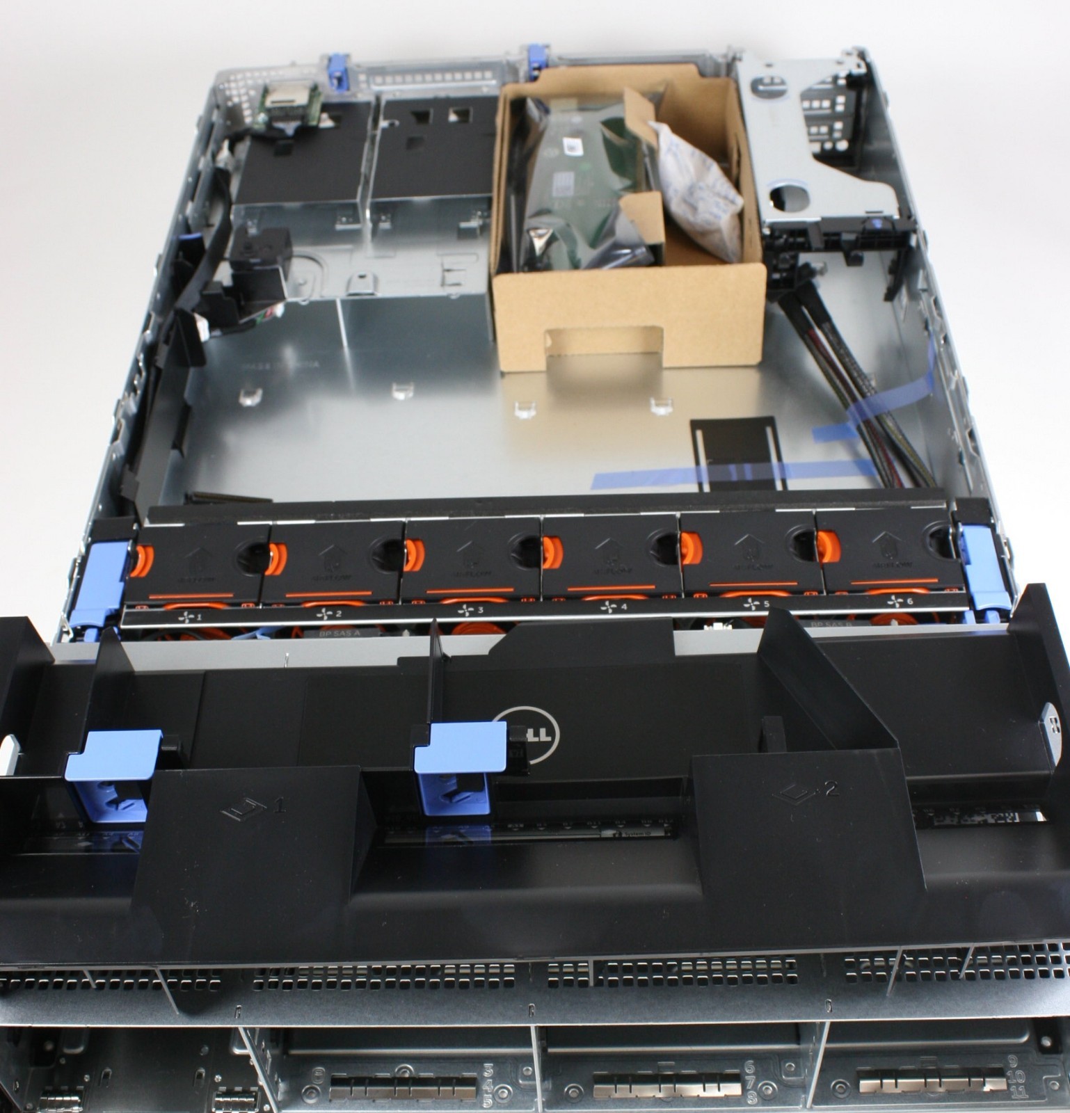 New Dell PowerEdge R720xd LFF 3.5" x12 chassis w/ backplane cables fans & risers