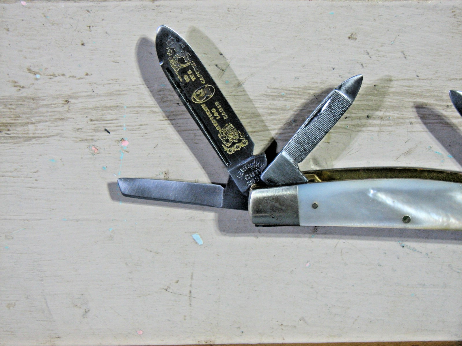 Vtg BEAUTIFUL Frank Buster Congress Six Blade Pearl