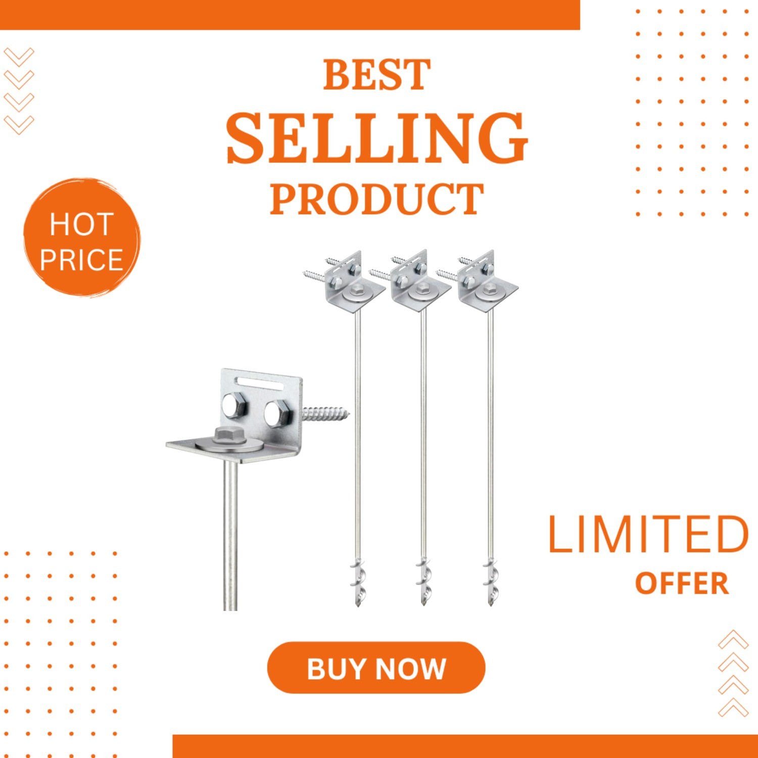 Secure 24-Inch Screw-In Ground Anchor Set - Unmatched Strength for Outdoor Use