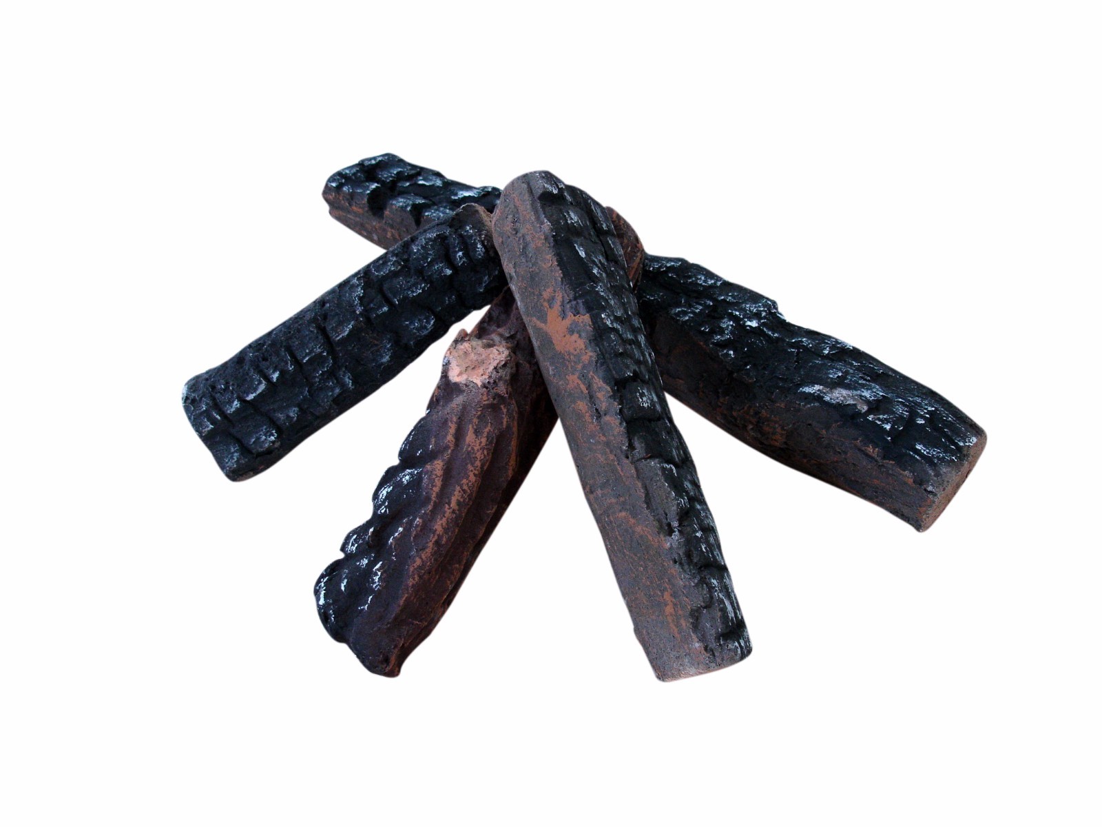 4 Pcs Wood-like decorative Ceramic Log for gas firepit ethanol fireplaces,stoves