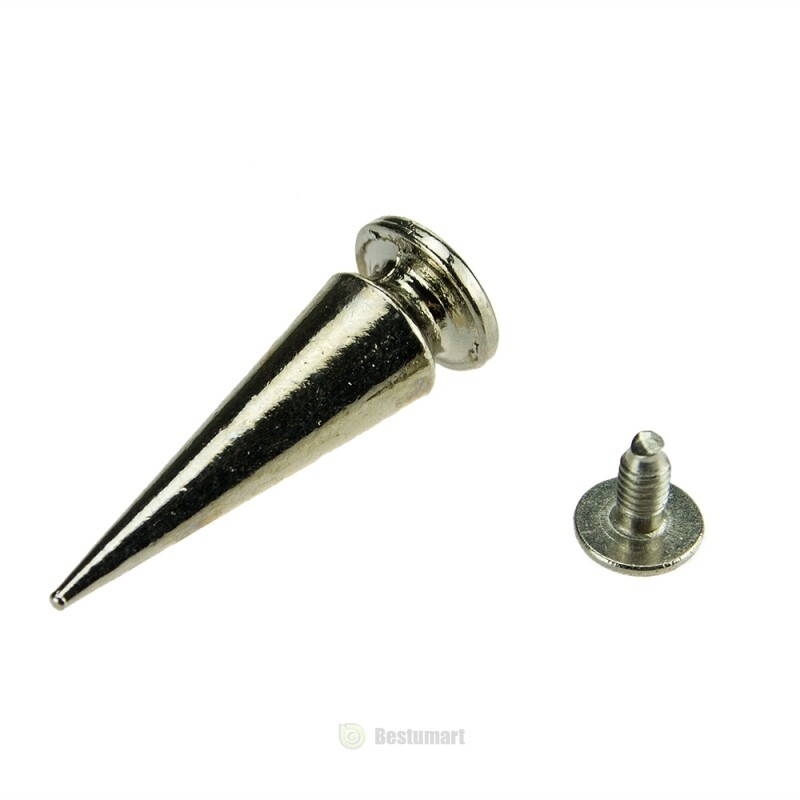 100-1000x Punk Cone Metal Spikes Rivets Studs Screw for Clothing Jacket Leather