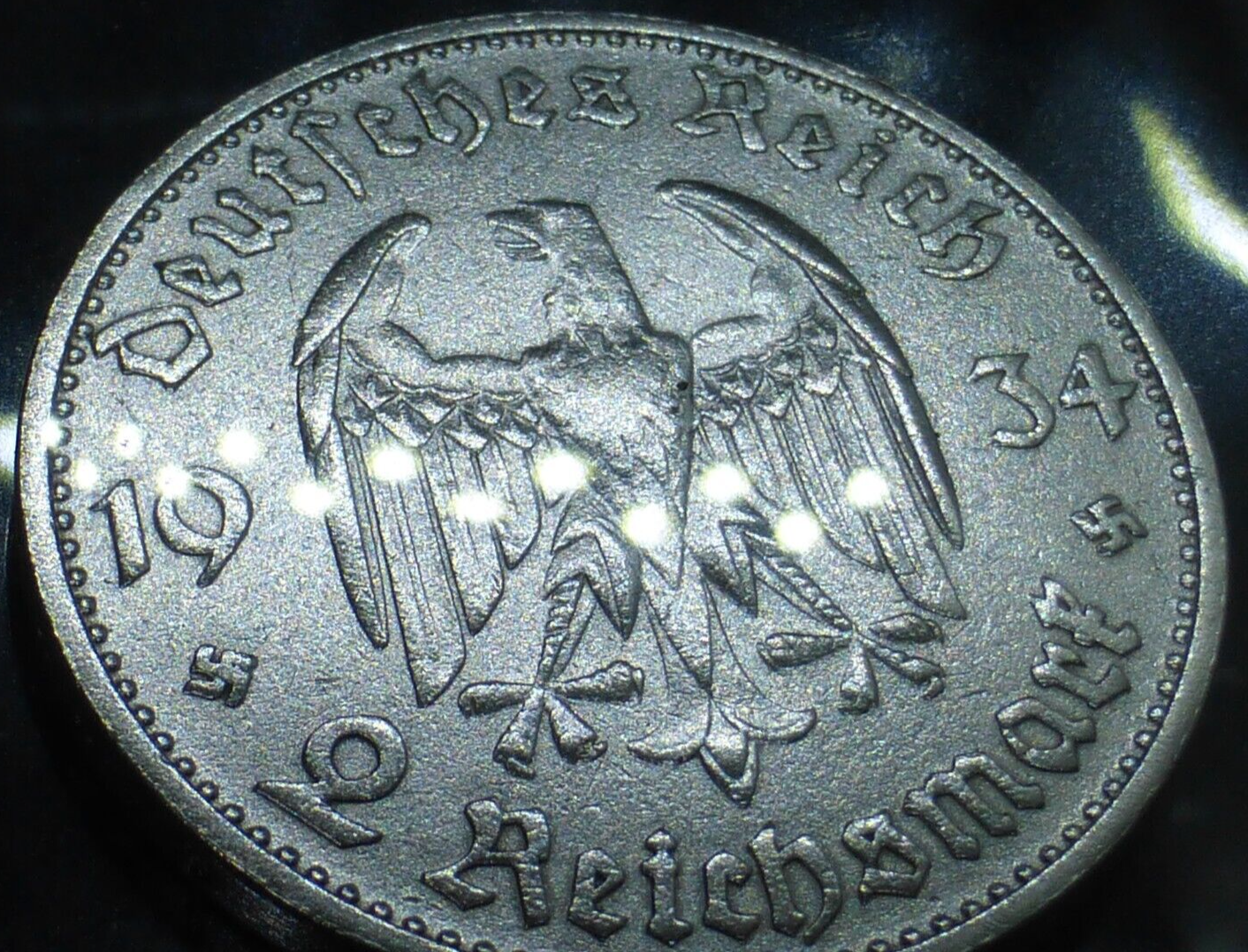 Nazi Silver Coin 1934D 2 Reichsmark Potsdam Church Beautiful Third Reich Germany