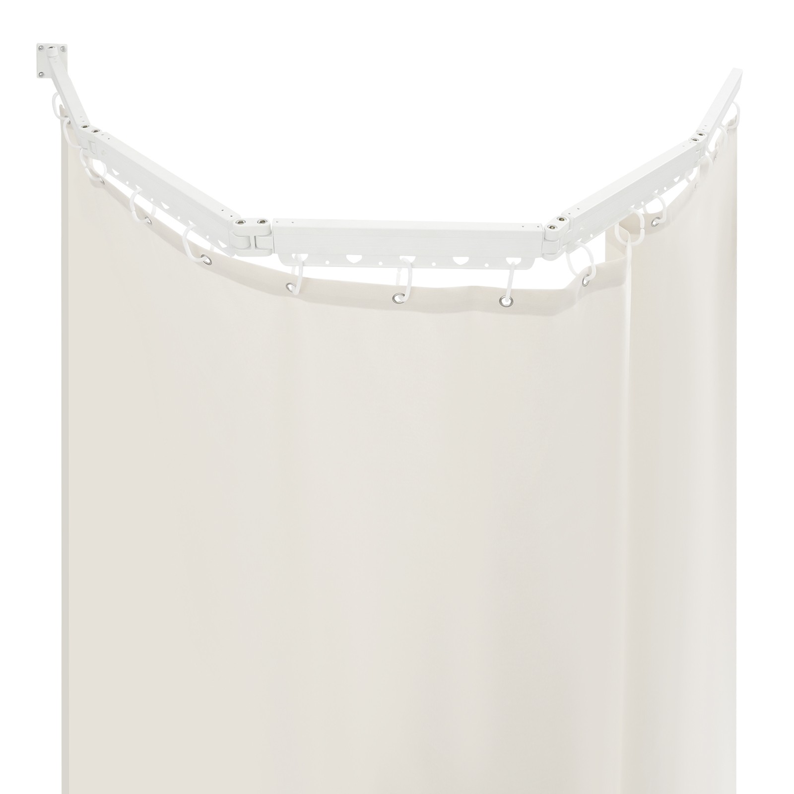 Bathroom Shower Curtain Folding Shower Curtain Rod Wall Mounted 110.23 lbs Load