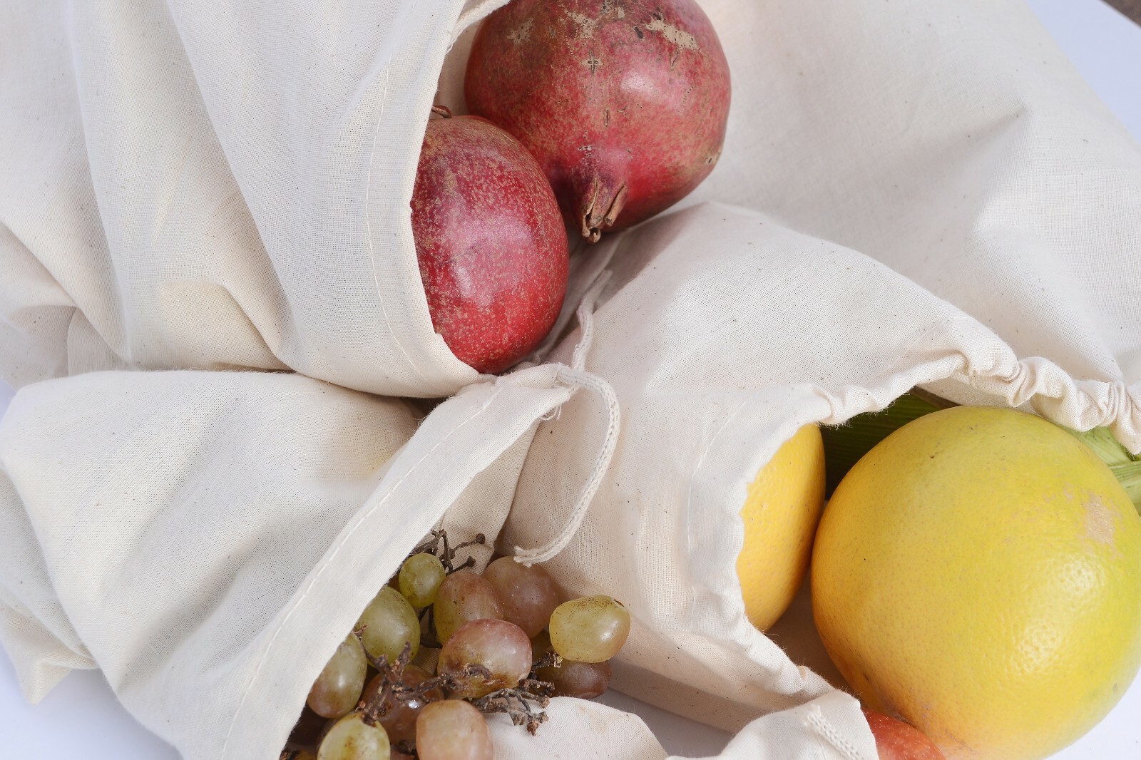 8"x10" Cotton Single Drawstring Muslin Bags (Natural Color)