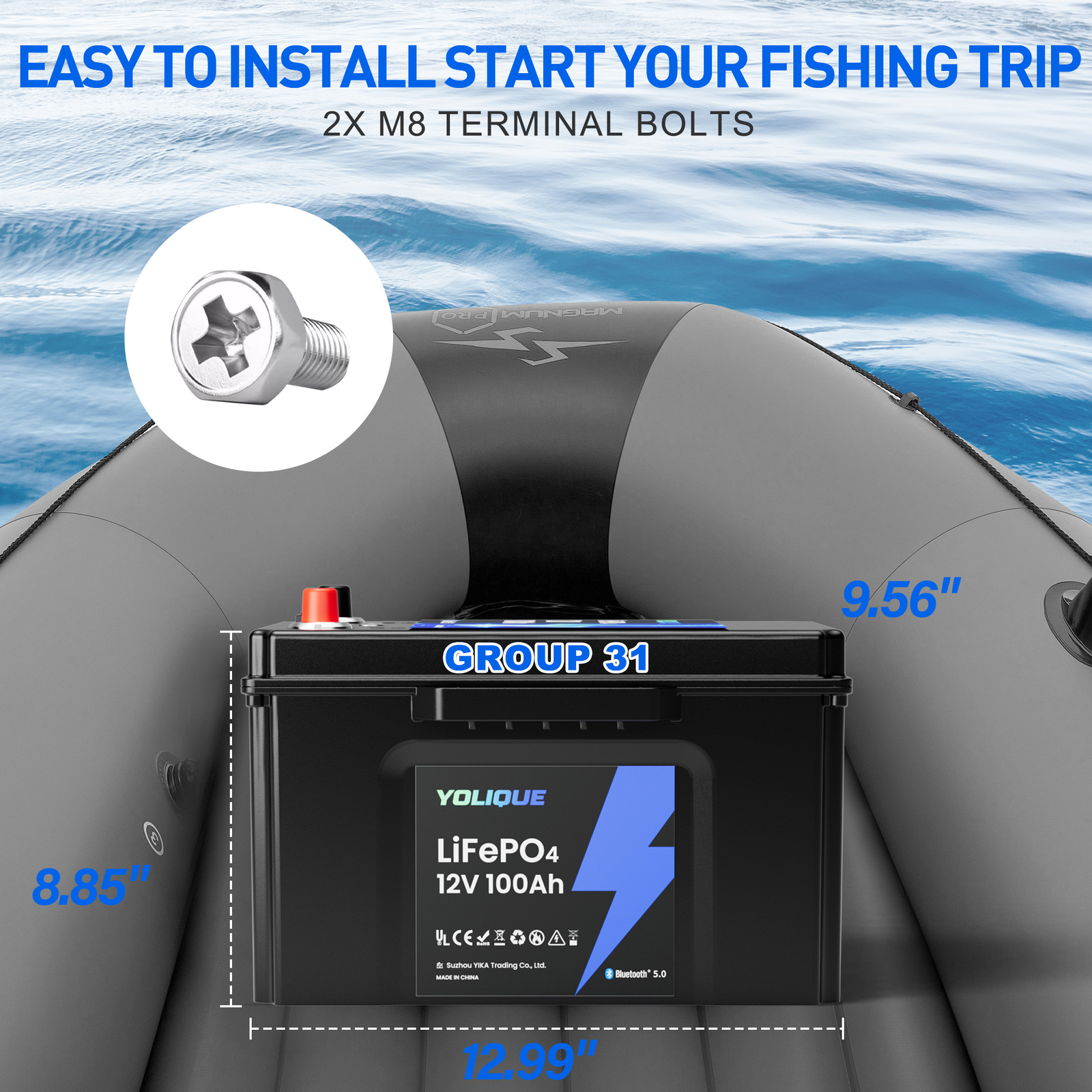 12V 100Ah Bluetooth LiFePO4 Lithium Battery,Self-Heating And Low-Temp Protection