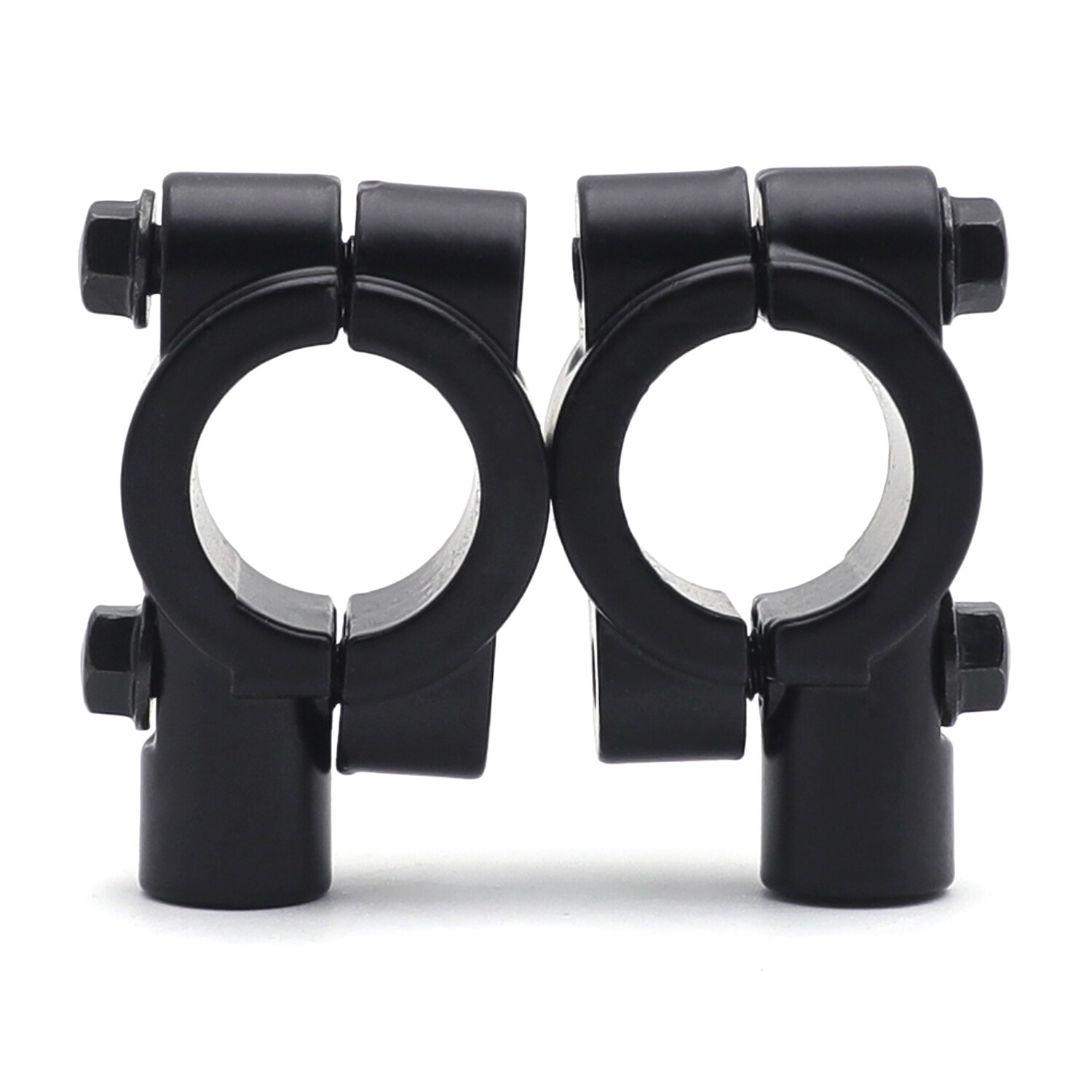 Black 1" 25mm Motorcycle HandleBar 10mm Mirror Thread Mount Holder Clamp Adaptor