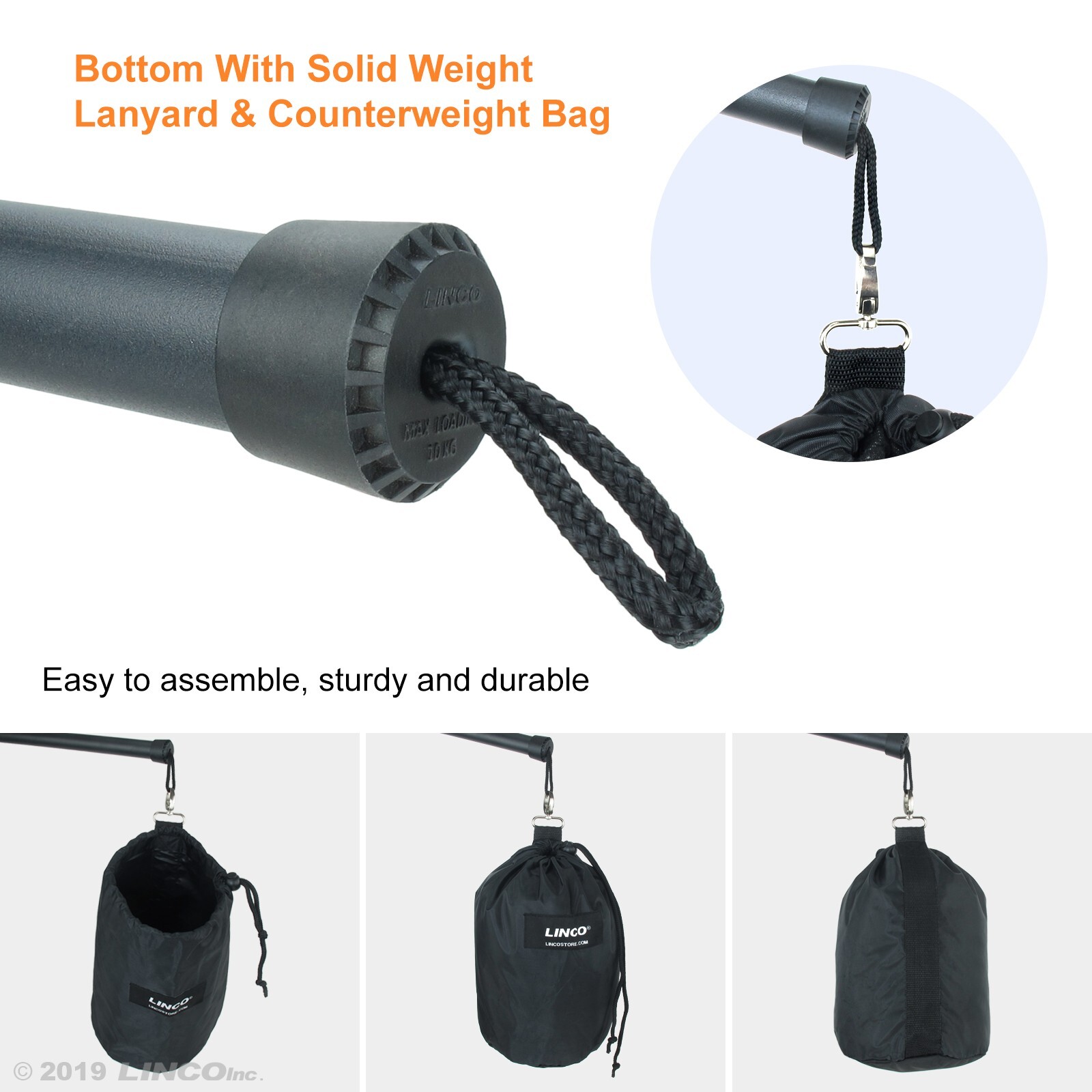 LINCO Photography Video Studio Boom Arm with Reflector Holder and Counterweight